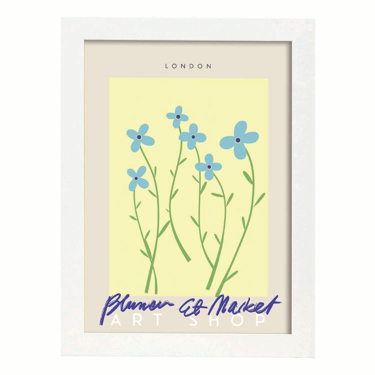 Lamina artistica decorativa con ilustración de Blumenau et Market London-Artwork-Nacnic-A3-Marco Blanco-Nacnic Estudio SL