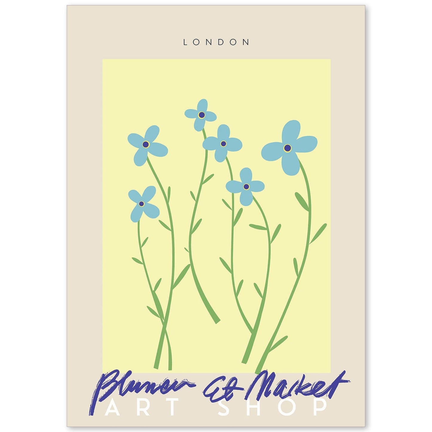 Lamina artistica decorativa con ilustración de Blumenau et Market London-Artwork-Nacnic-A4-Sin marco-Nacnic Estudio SL