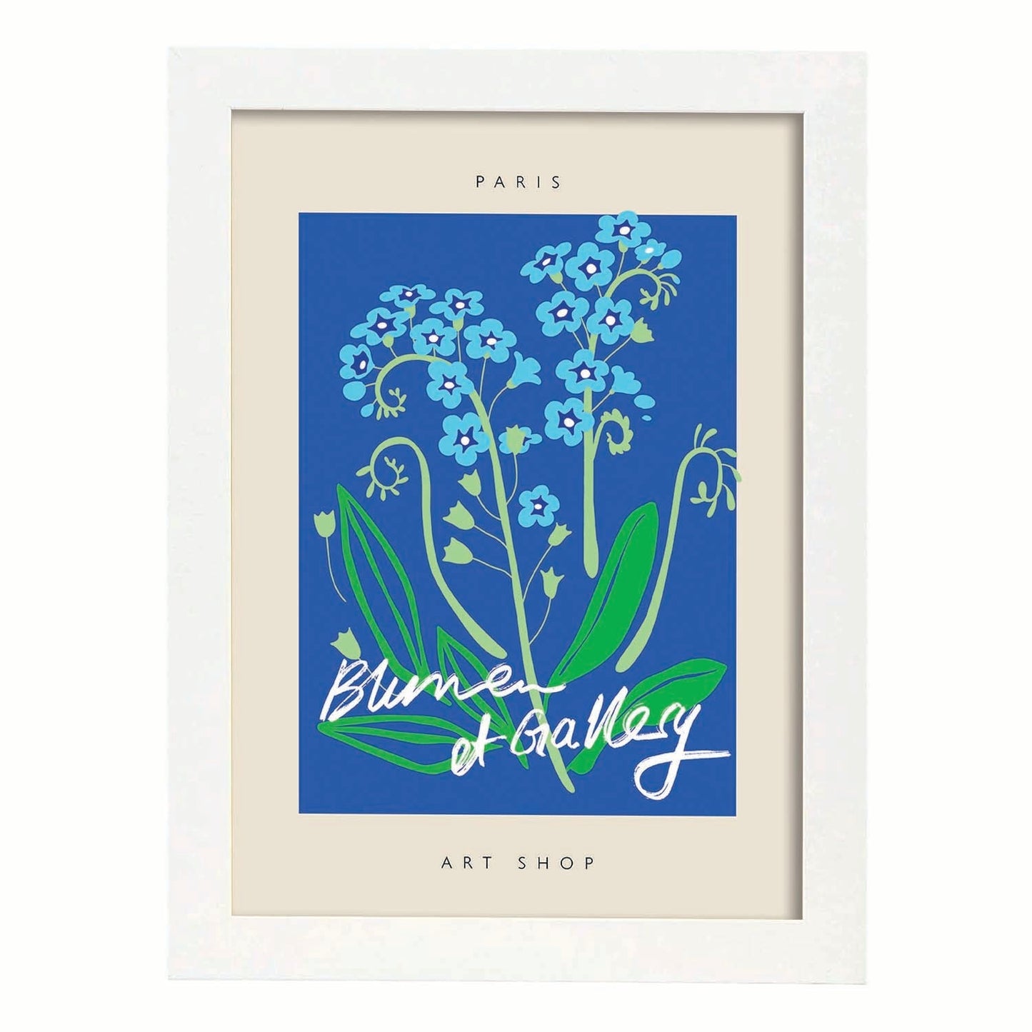 Lamina artistica decorativa con ilustración de Blumenau et Market Paris-Artwork-Nacnic-A3-Marco Blanco-Nacnic Estudio SL