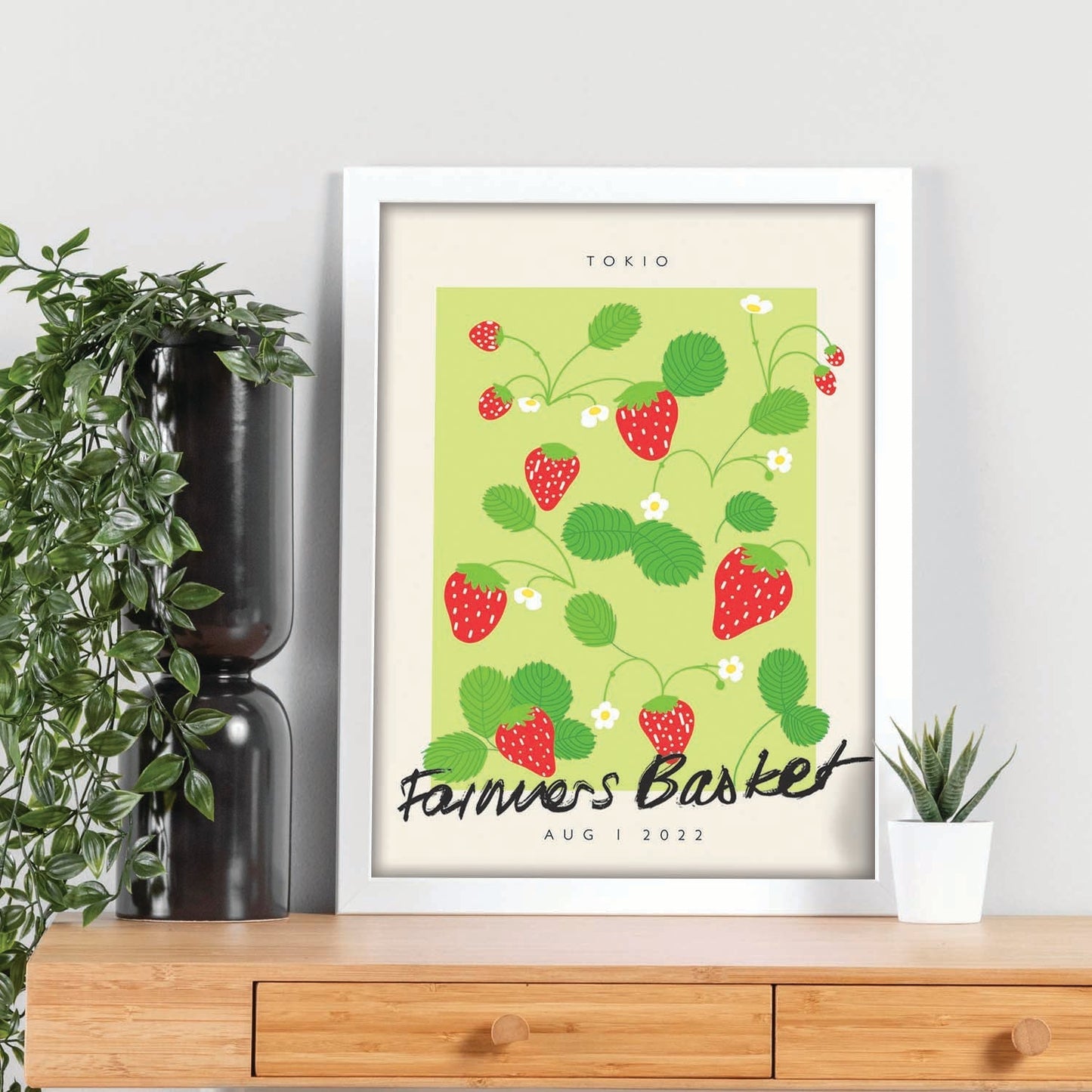 Lamina artistica decorativa con ilustración de Cesta de agricultores Tokio-Artwork-Nacnic-Nacnic Estudio SL