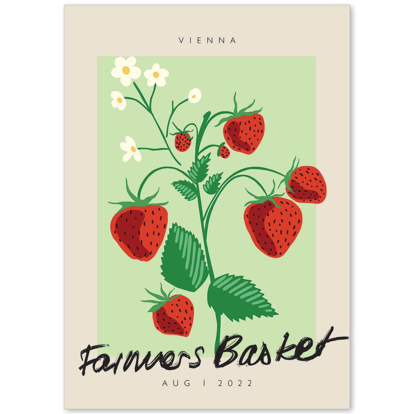 Lamina artistica decorativa con ilustración de Cesta de agricultores Viena-Artwork-Nacnic-A4-Sin marco-Nacnic Estudio SL