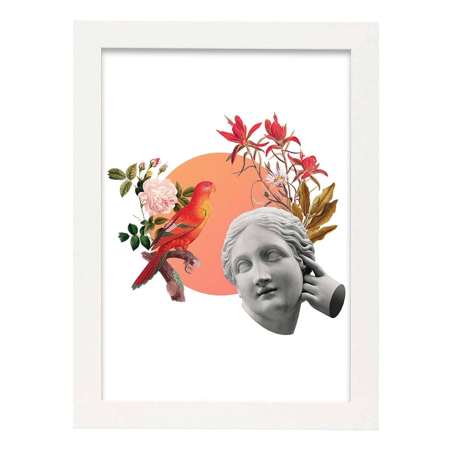 Lamina artistica decorativa con ilustración de Collage 1 estilo Collage-Artwork-Nacnic-A3-Marco Blanco-Nacnic Estudio SL