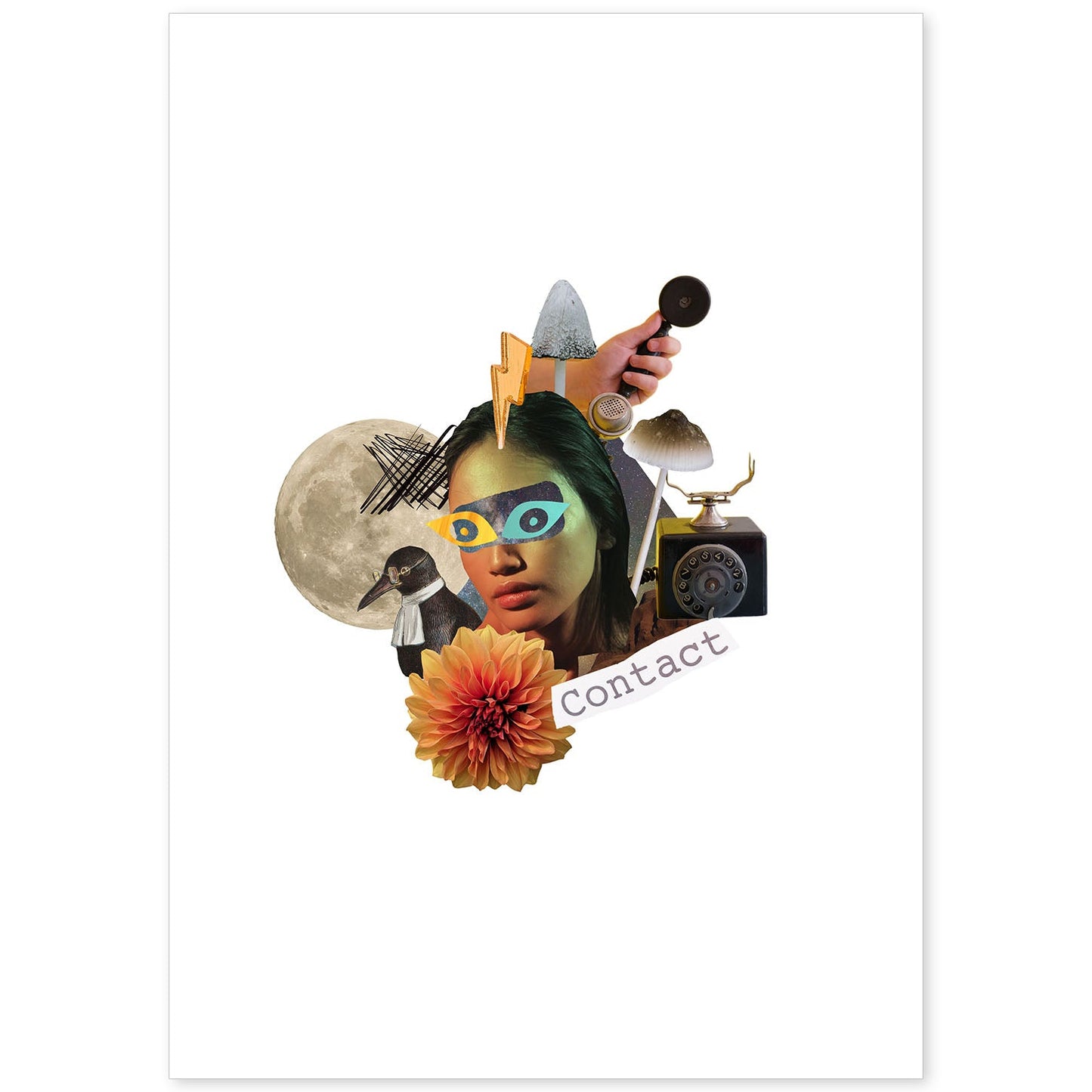 Lamina artistica decorativa con ilustración de Collage 12 estilo Collage-Artwork-Nacnic-A4-Sin marco-Nacnic Estudio SL