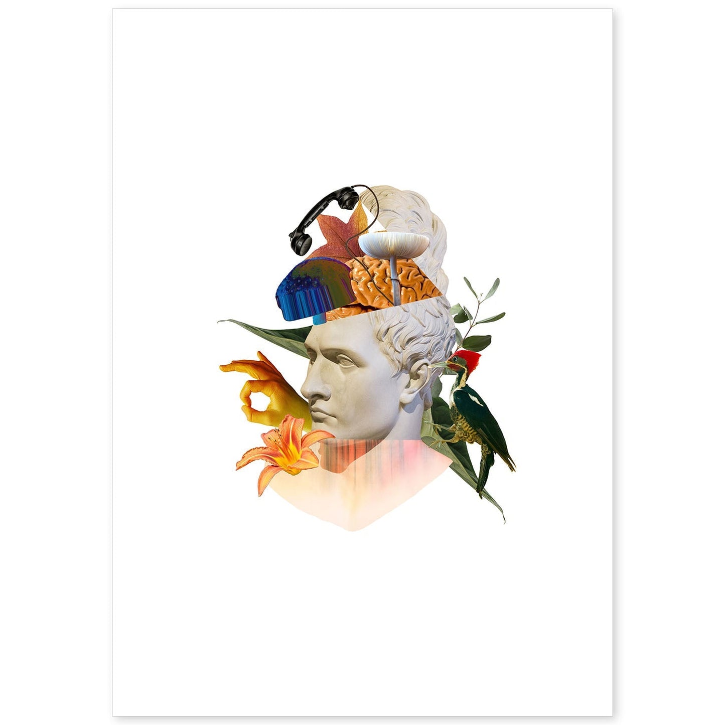 Lamina artistica decorativa con ilustración de Collage 14 estilo Collage-Artwork-Nacnic-A4-Sin marco-Nacnic Estudio SL