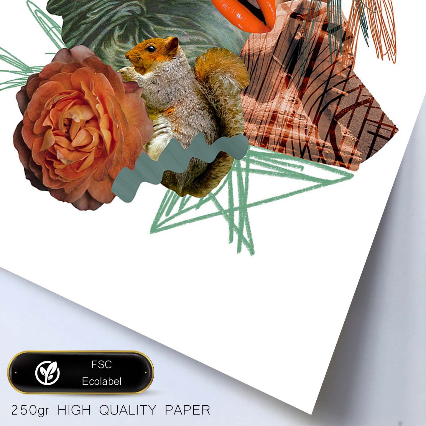 Lamina artistica decorativa con ilustración de Collage 18 estilo Collage-Artwork-Nacnic-Nacnic Estudio SL