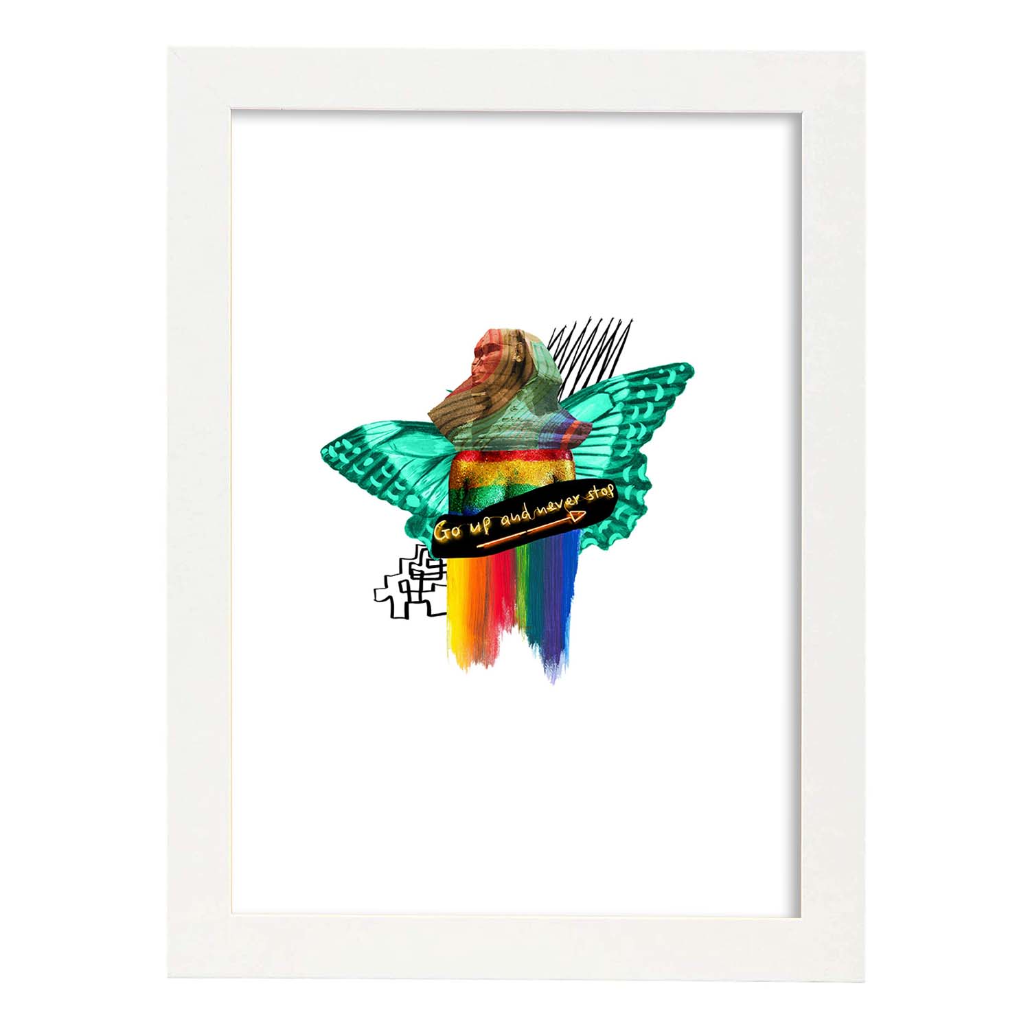 Lamina artistica decorativa con ilustración de Collage 21 estilo Collage-Artwork-Nacnic-A3-Marco Blanco-Nacnic Estudio SL