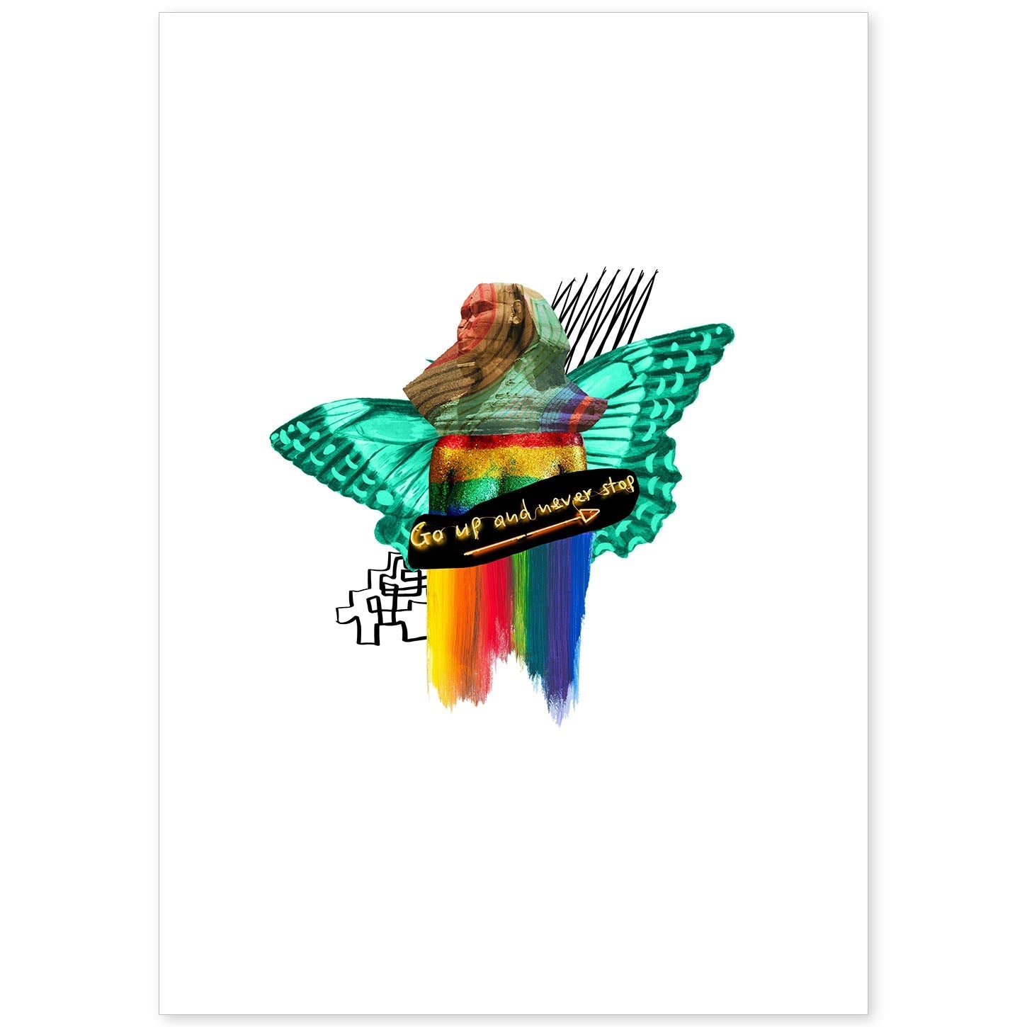 Lamina artistica decorativa con ilustración de Collage 21 estilo Collage-Artwork-Nacnic-A4-Sin marco-Nacnic Estudio SL