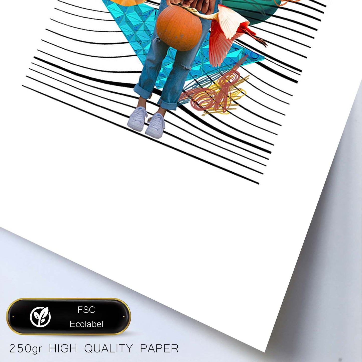 Lamina artistica decorativa con ilustración de Collage 22 estilo Collage-Artwork-Nacnic-Nacnic Estudio SL