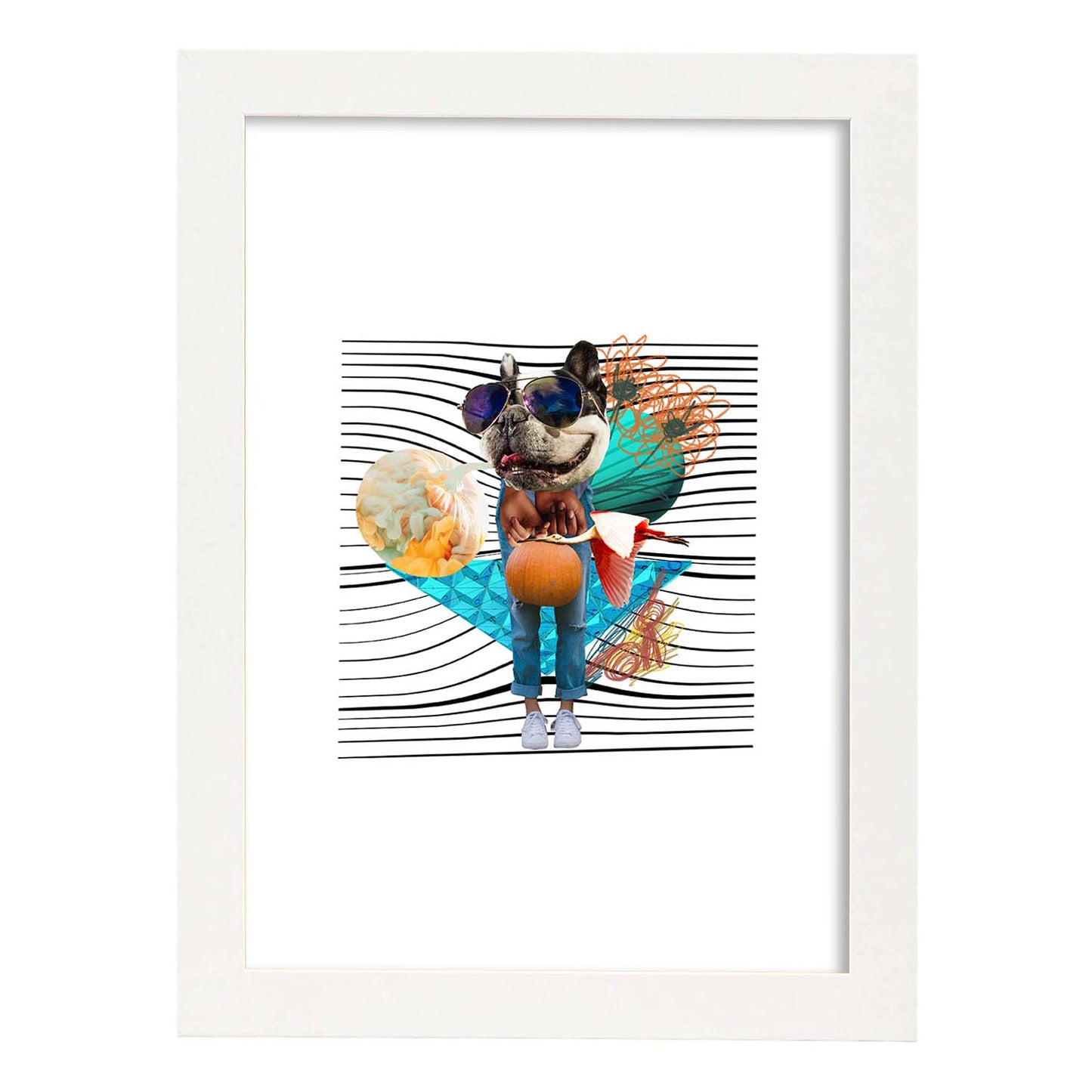 Lamina artistica decorativa con ilustración de Collage 22 estilo Collage-Artwork-Nacnic-A3-Marco Blanco-Nacnic Estudio SL