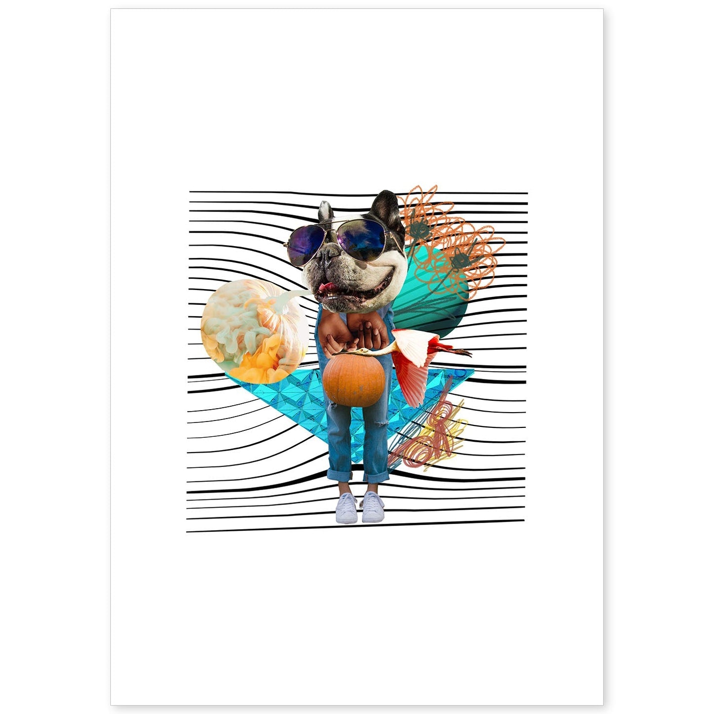 Lamina artistica decorativa con ilustración de Collage 22 estilo Collage-Artwork-Nacnic-A4-Sin marco-Nacnic Estudio SL