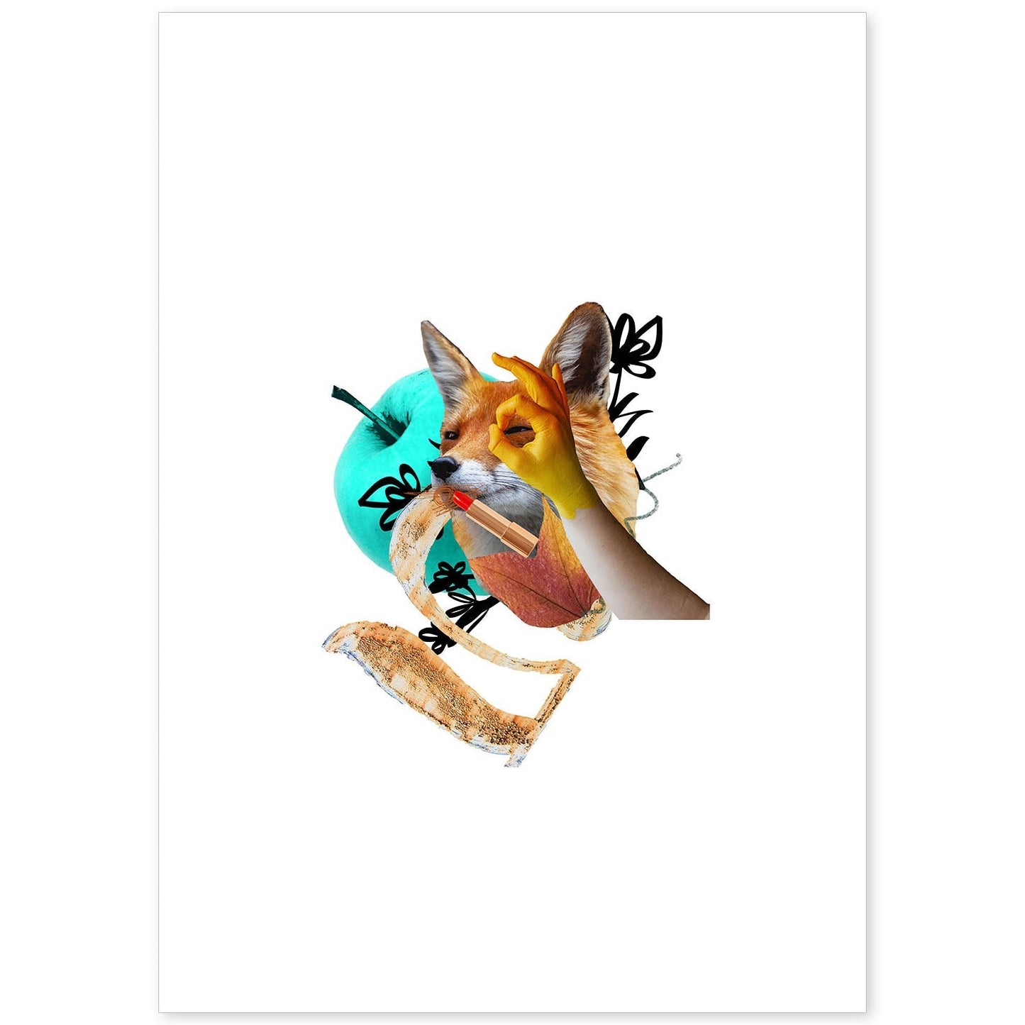 Lamina artistica decorativa con ilustración de Collage 23 estilo Collage-Artwork-Nacnic-A4-Sin marco-Nacnic Estudio SL