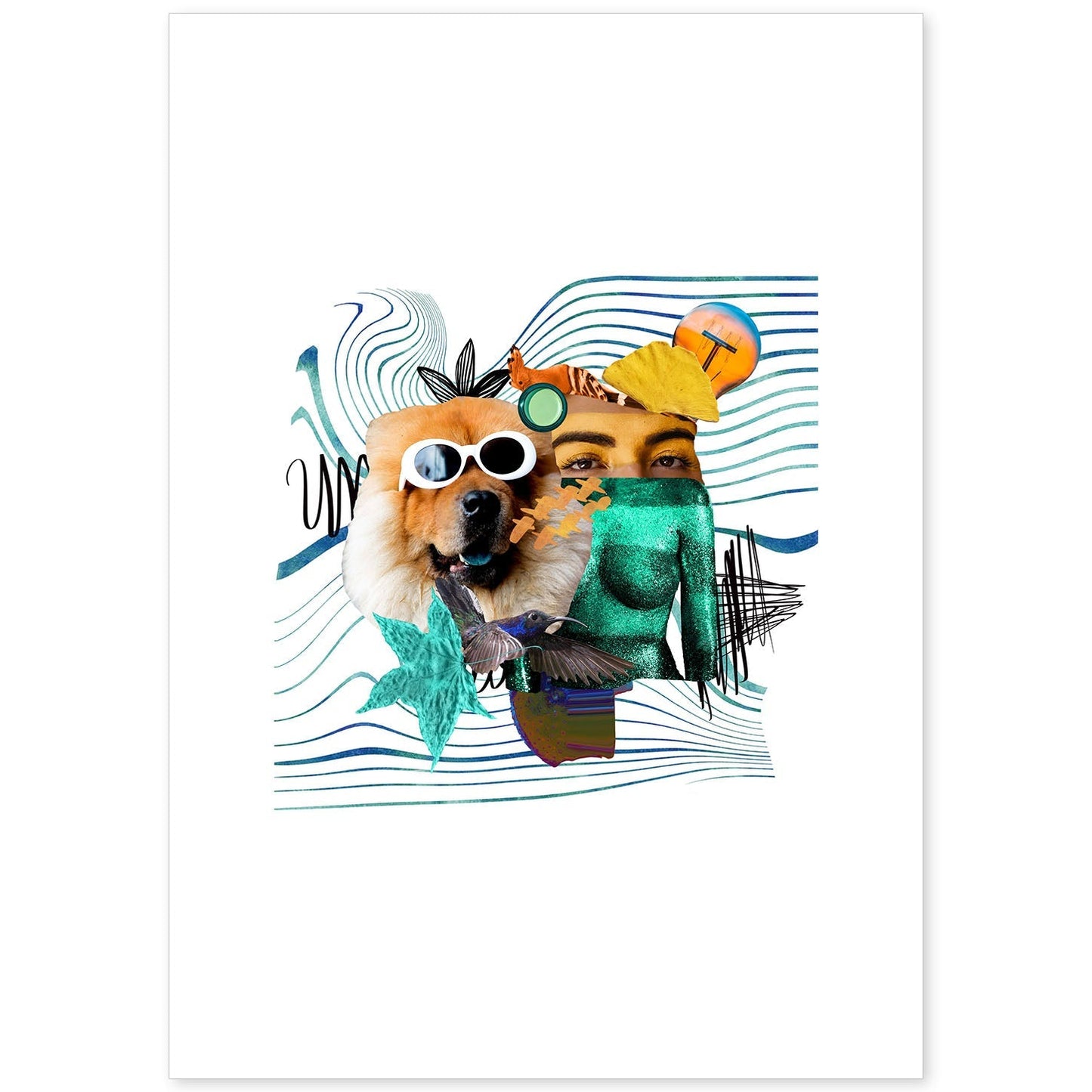 Lamina artistica decorativa con ilustración de Collage 26 estilo Collage-Artwork-Nacnic-A4-Sin marco-Nacnic Estudio SL