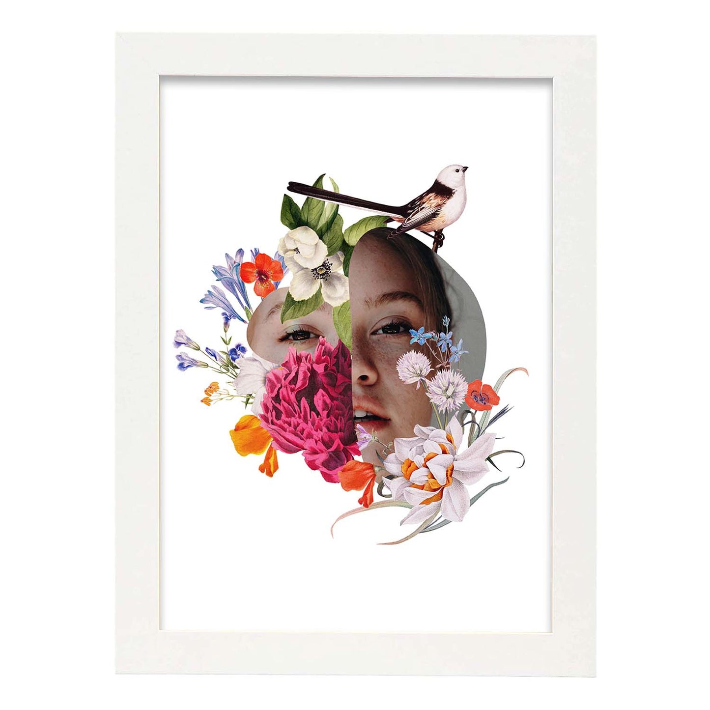 Lamina artistica decorativa con ilustración de Collage 5 estilo Collage-Artwork-Nacnic-A3-Marco Blanco-Nacnic Estudio SL