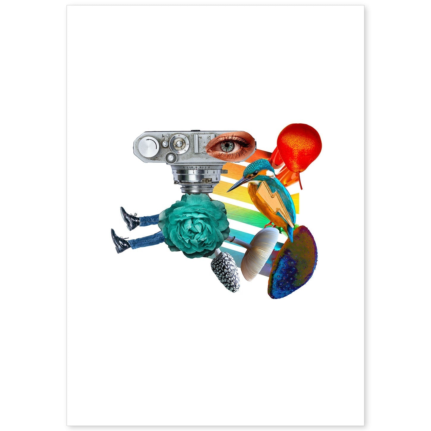 Lamina artistica decorativa con ilustración de Collage 9 estilo Collage-Artwork-Nacnic-A4-Sin marco-Nacnic Estudio SL