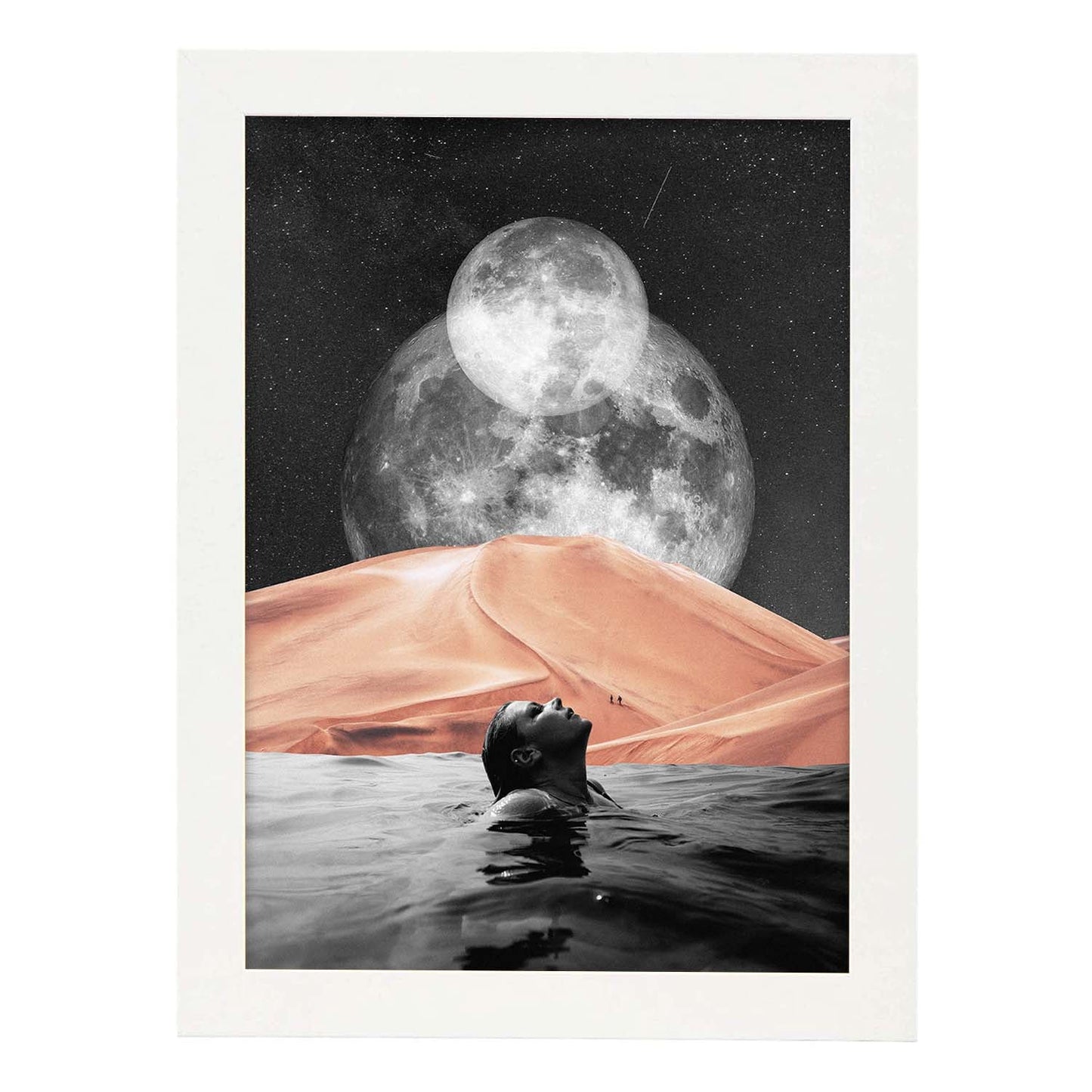 Lamina artistica decorativa con ilustración de Collage surrealista 1 estilo Collage-Artwork-Nacnic-A3-Marco Blanco-Nacnic Estudio SL