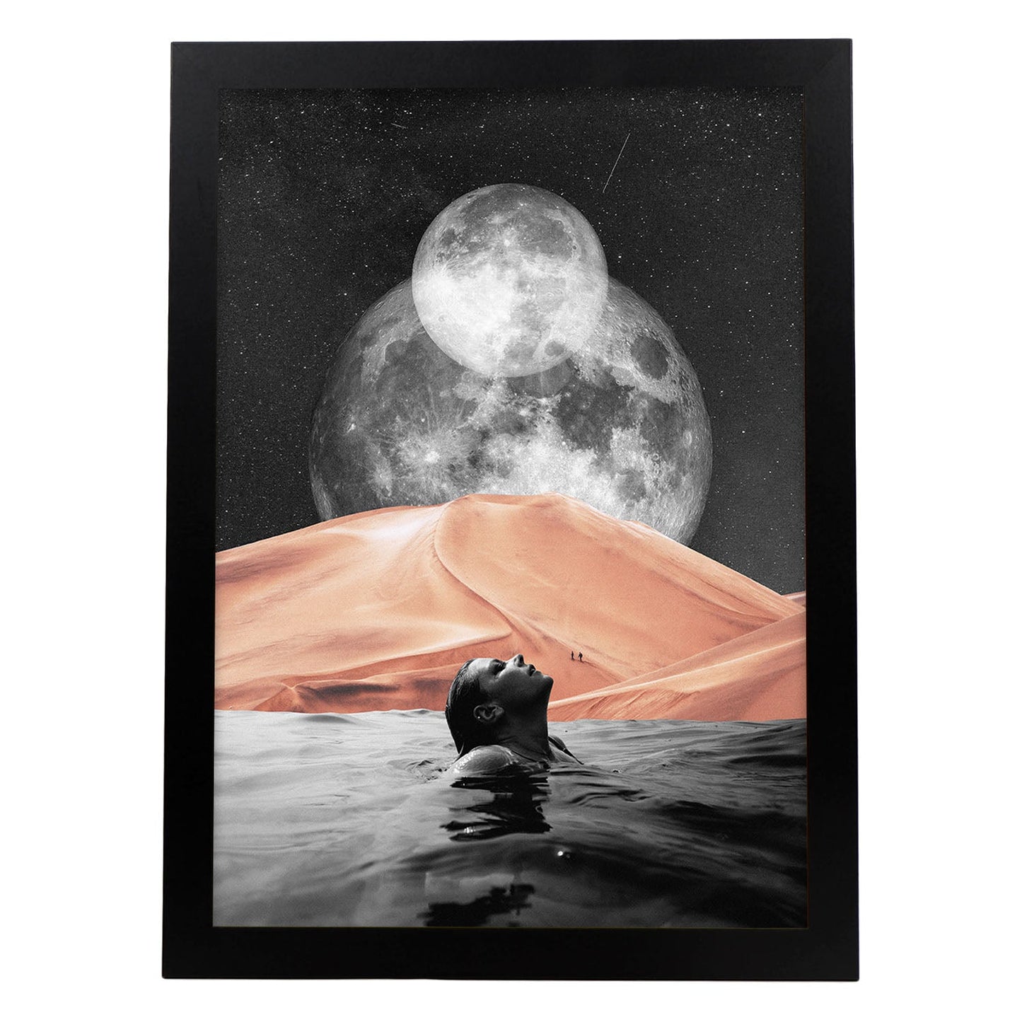 Lamina artistica decorativa con ilustración de Collage surrealista 1 estilo Collage-Artwork-Nacnic-A4-Marco Negro-Nacnic Estudio SL