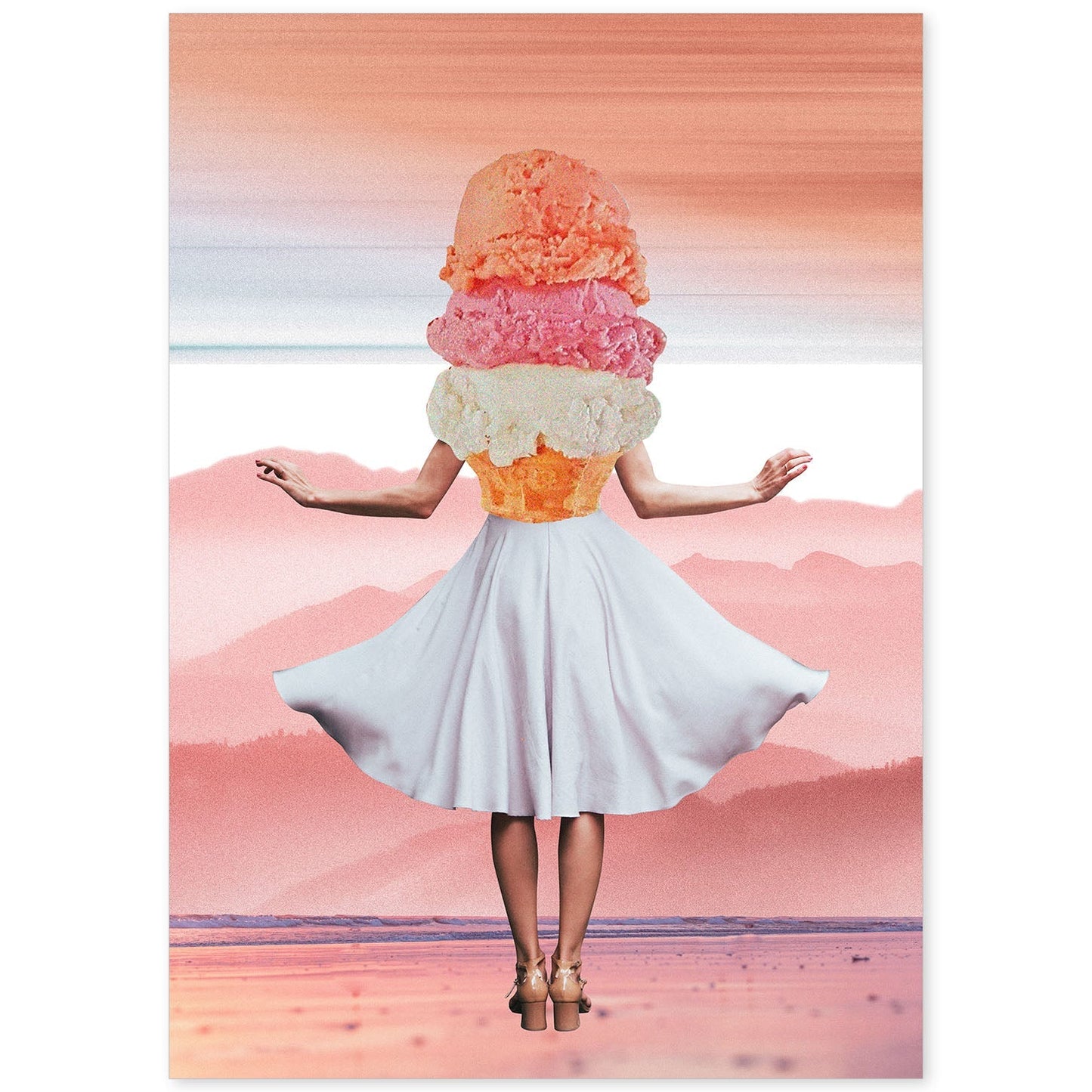 Lamina artistica decorativa con ilustración de Collage surrealista 10 estilo Collage-Artwork-Nacnic-A4-Sin marco-Nacnic Estudio SL