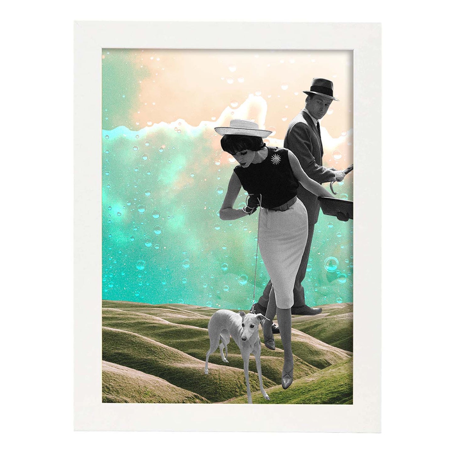 Lamina artistica decorativa con ilustración de Collage surrealista 13 estilo Collage-Artwork-Nacnic-A4-Marco Blanco-Nacnic Estudio SL