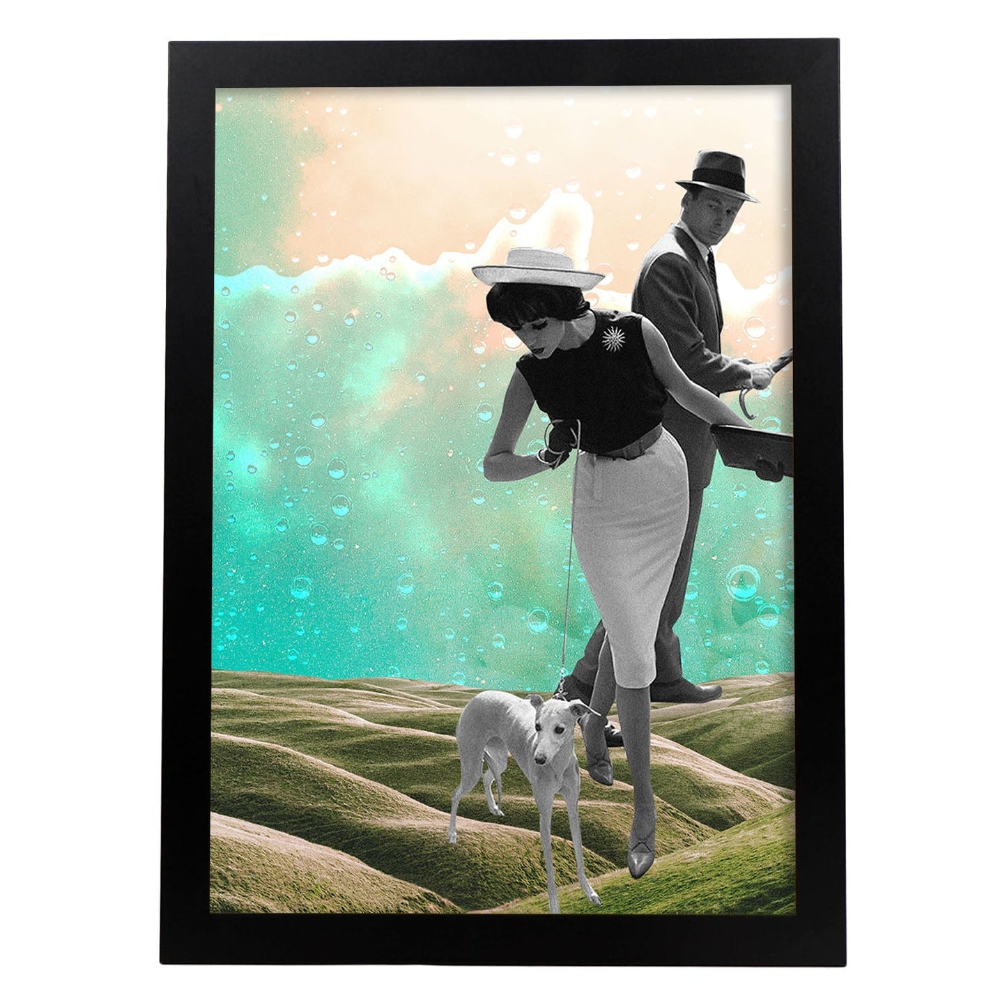 Lamina artistica decorativa con ilustración de Collage surrealista 13 estilo Collage-Artwork-Nacnic-A4-Marco Negro-Nacnic Estudio SL
