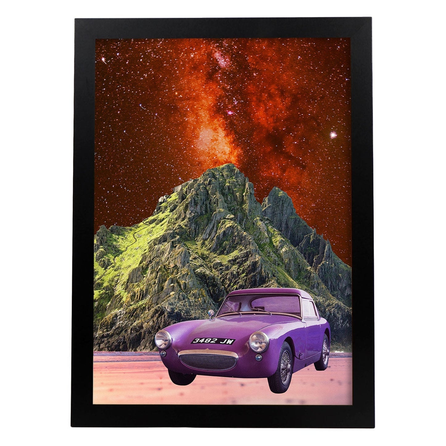 Lamina artistica decorativa con ilustración de Collage surrealista 14 estilo Collage-Artwork-Nacnic-A3-Marco Negro-Nacnic Estudio SL