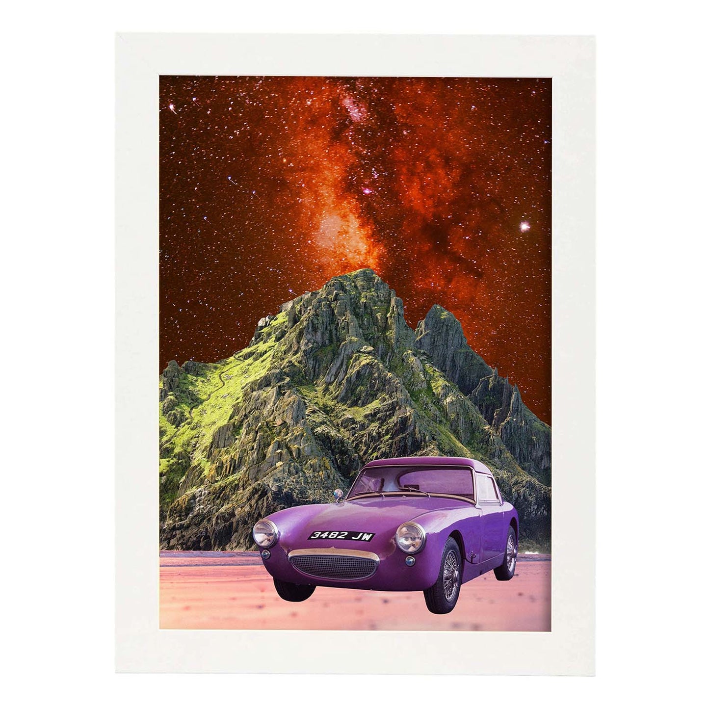Lamina artistica decorativa con ilustración de Collage surrealista 14 estilo Collage-Artwork-Nacnic-A4-Marco Blanco-Nacnic Estudio SL