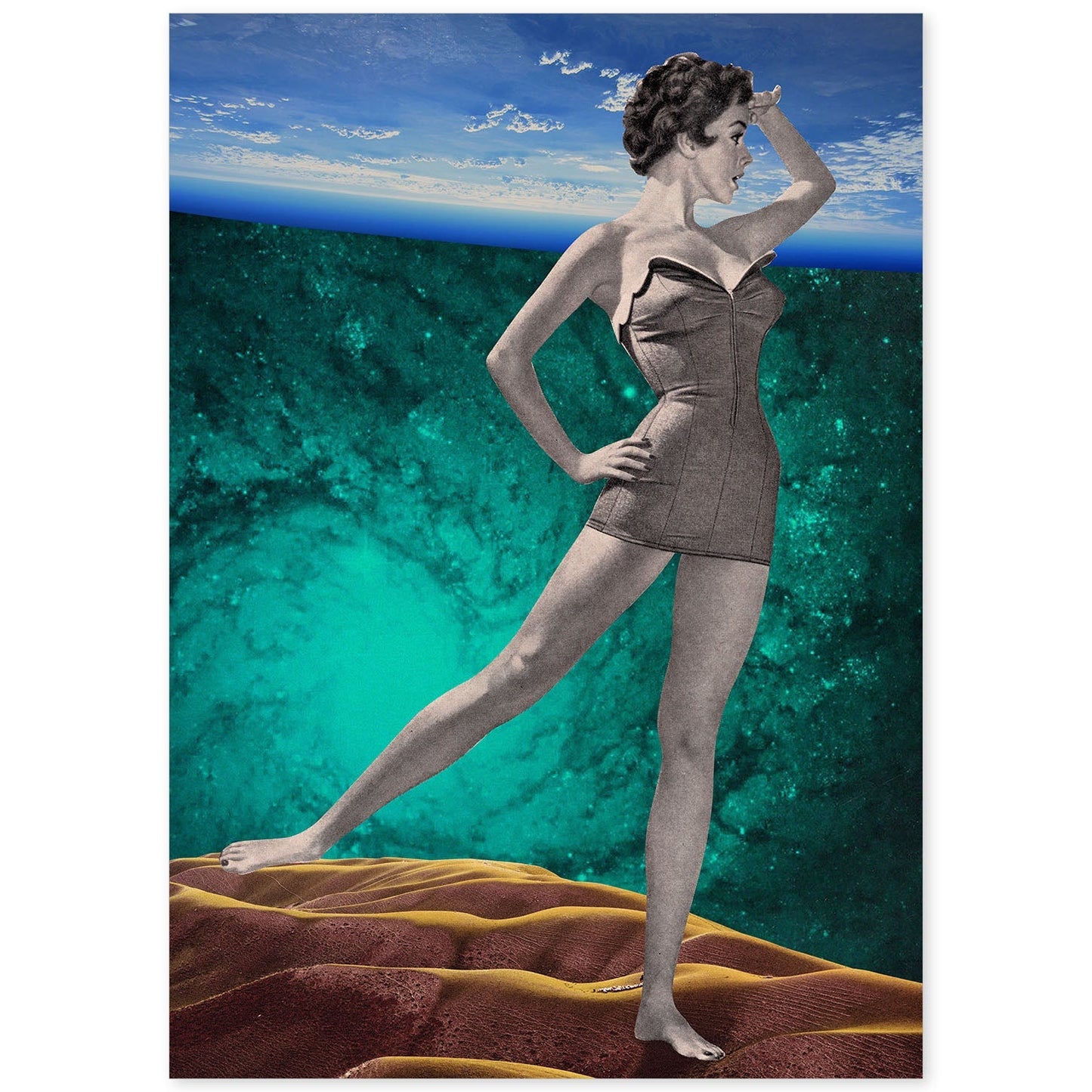 Lamina artistica decorativa con ilustración de Collage surrealista 16 estilo Collage-Artwork-Nacnic-A4-Sin marco-Nacnic Estudio SL