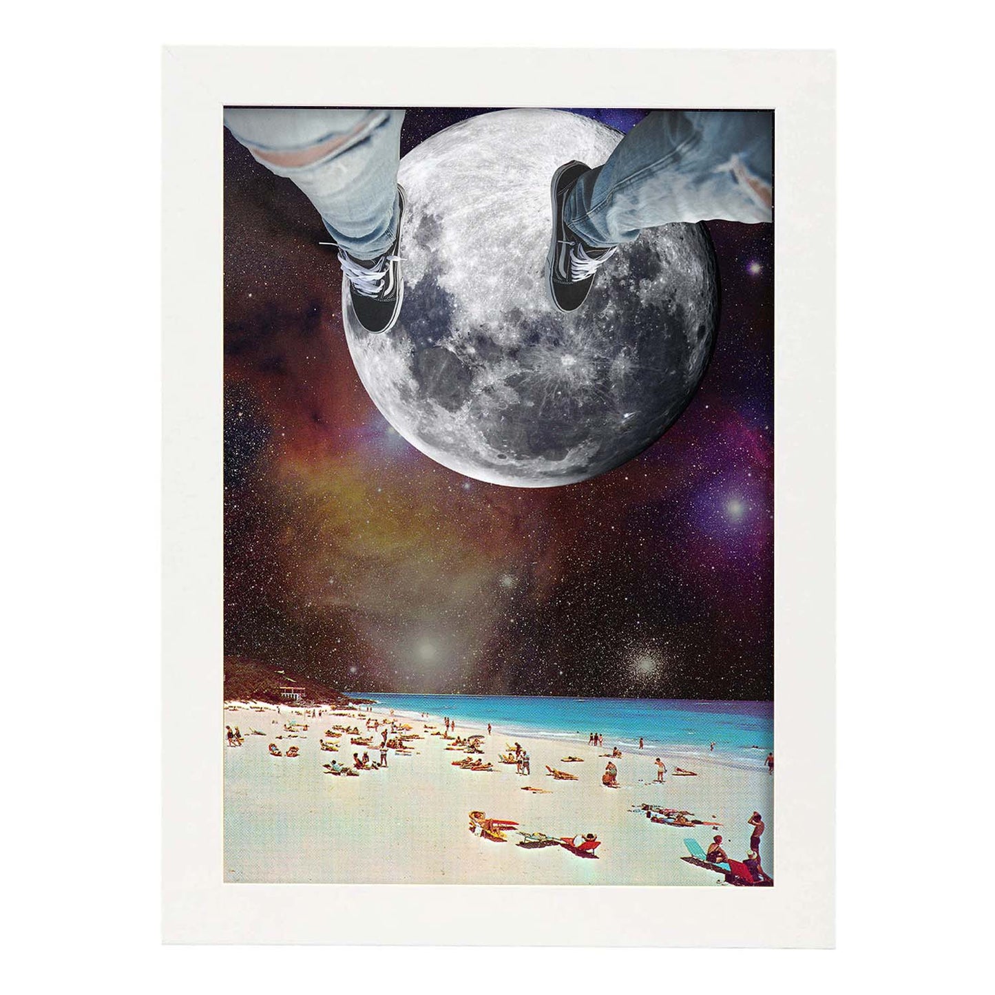 Lamina artistica decorativa con ilustración de Collage surrealista 18 estilo Collage-Artwork-Nacnic-A3-Marco Blanco-Nacnic Estudio SL