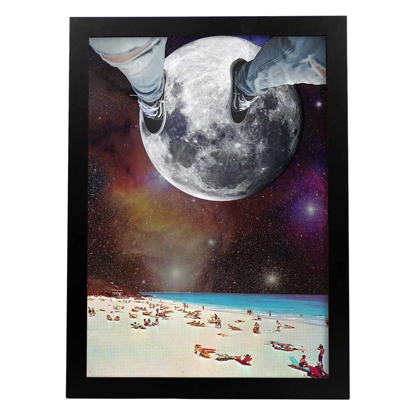 Lamina artistica decorativa con ilustración de Collage surrealista 18 estilo Collage-Artwork-Nacnic-A3-Marco Negro-Nacnic Estudio SL