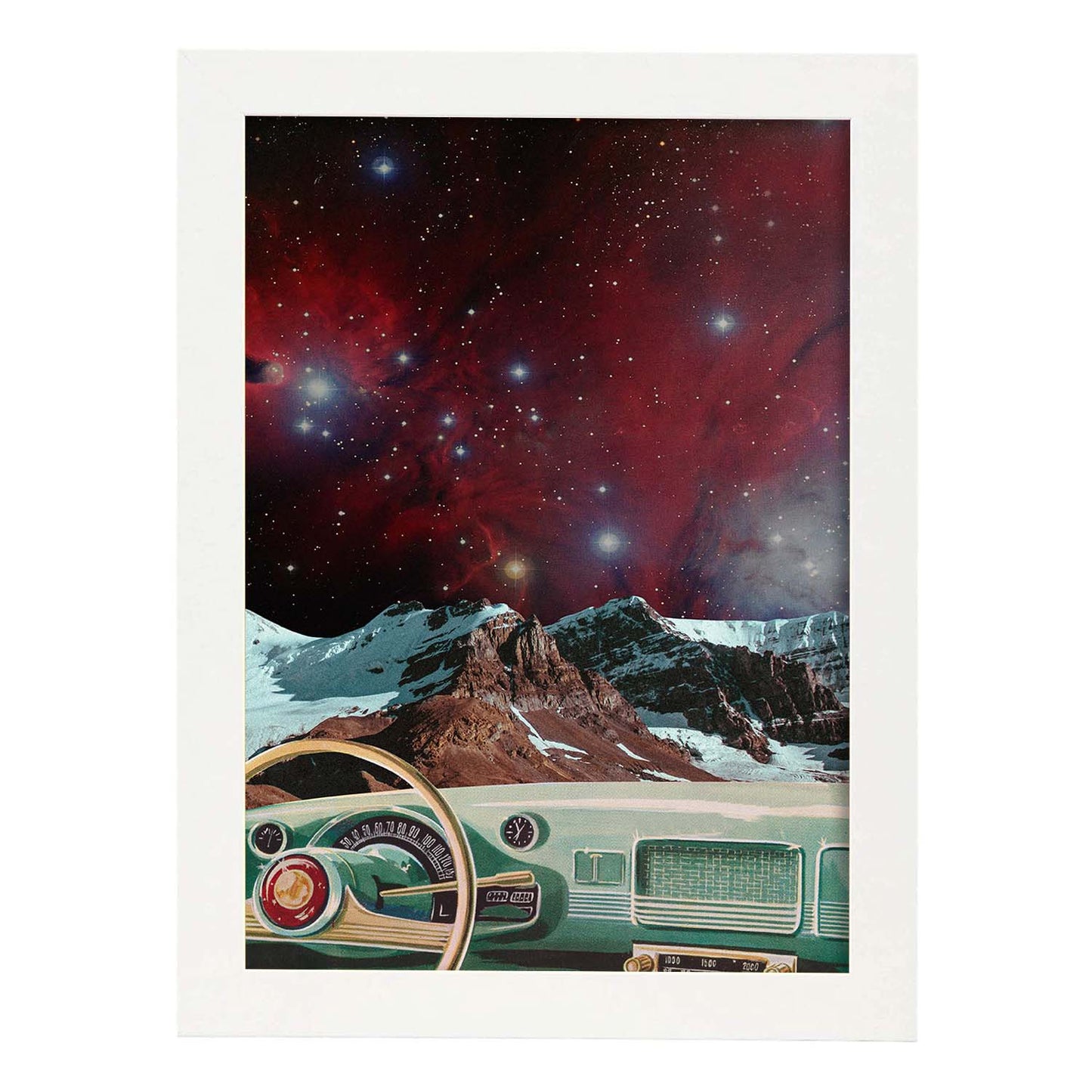 Lamina artistica decorativa con ilustración de Collage surrealista 19 estilo Collage-Artwork-Nacnic-A3-Marco Blanco-Nacnic Estudio SL