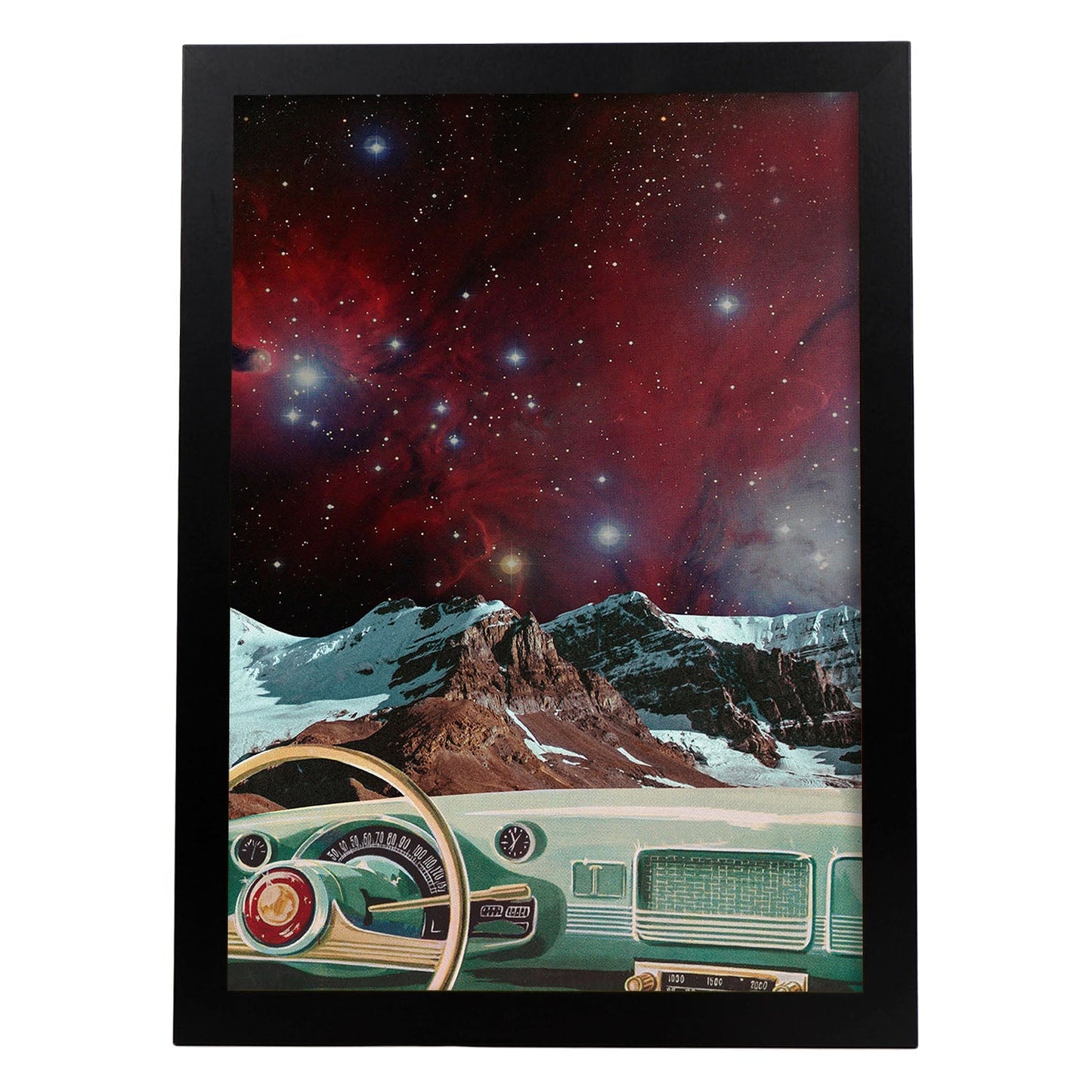 Lamina artistica decorativa con ilustración de Collage surrealista 19 estilo Collage-Artwork-Nacnic-A4-Marco Negro-Nacnic Estudio SL
