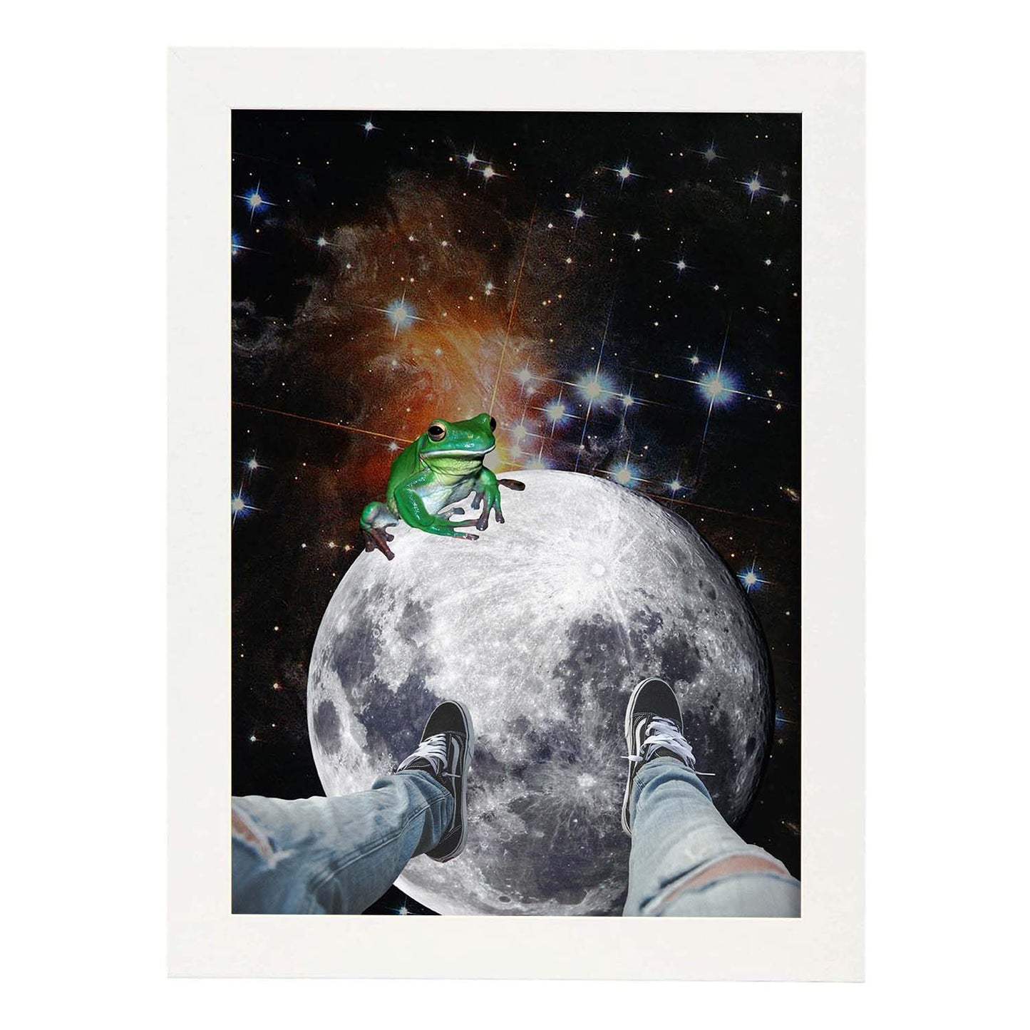Lamina artistica decorativa con ilustración de Collage surrealista 20 estilo Collage-Artwork-Nacnic-A3-Marco Blanco-Nacnic Estudio SL