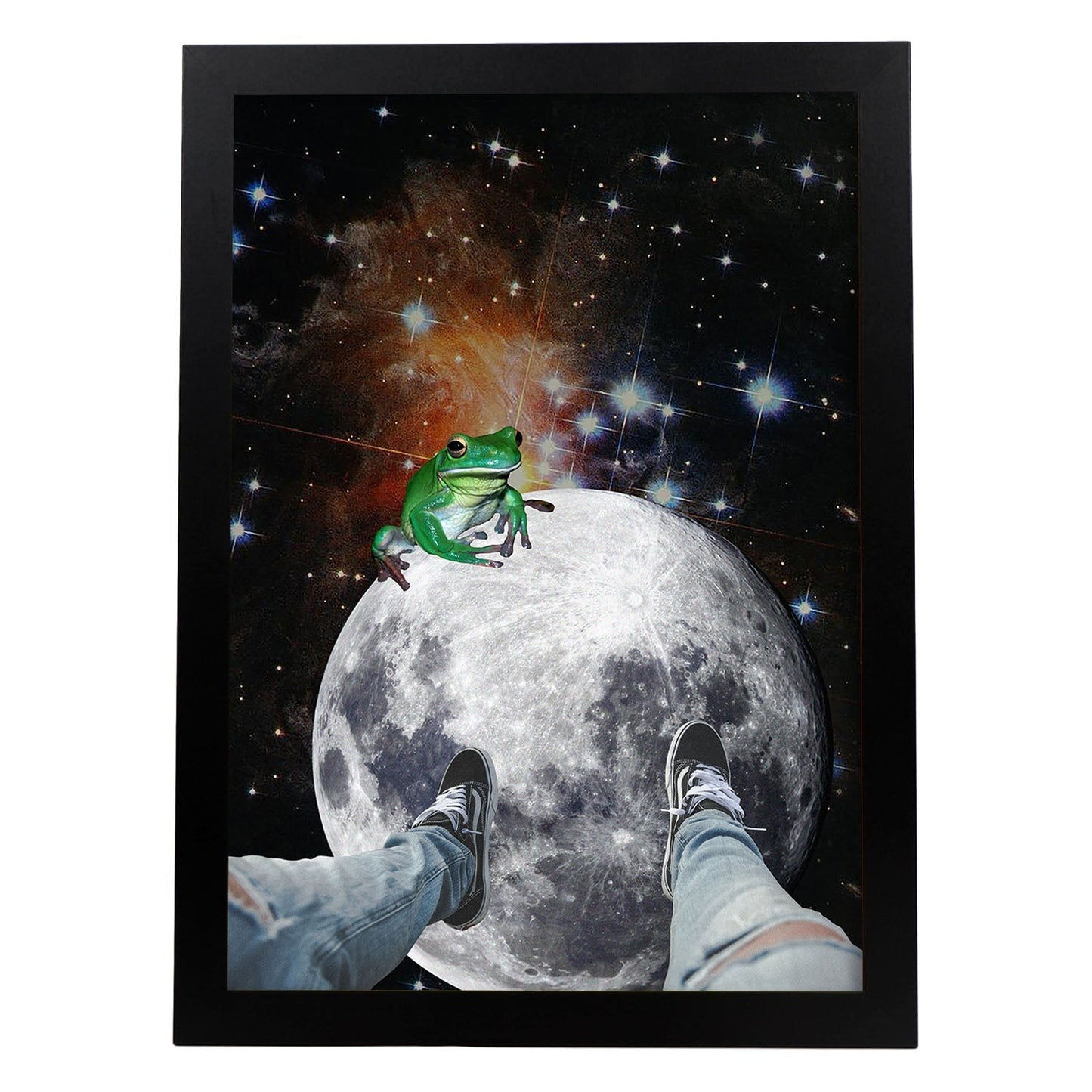 Lamina artistica decorativa con ilustración de Collage surrealista 20 estilo Collage-Artwork-Nacnic-A3-Marco Negro-Nacnic Estudio SL
