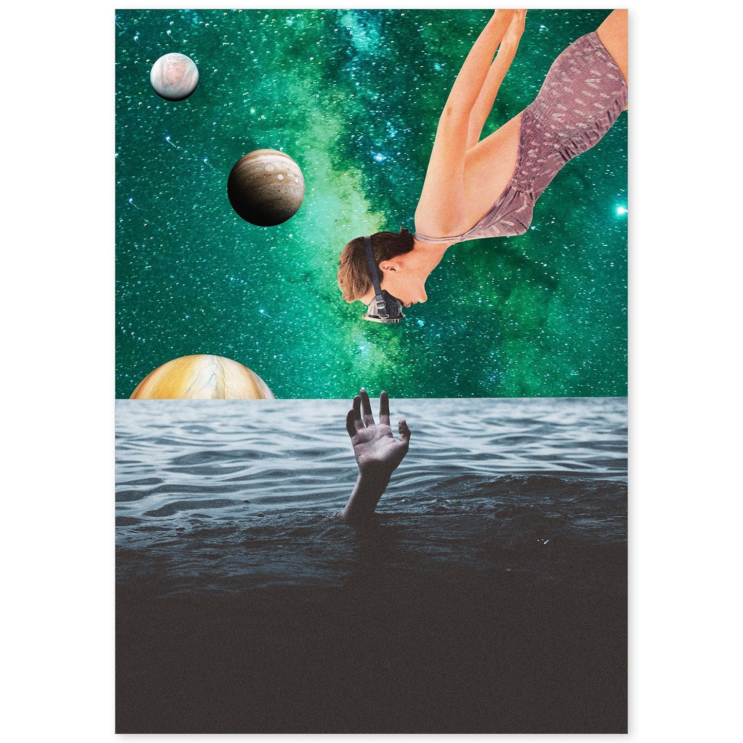 Lamina artistica decorativa con ilustración de Collage surrealista 24 estilo Collage-Artwork-Nacnic-A4-Sin marco-Nacnic Estudio SL
