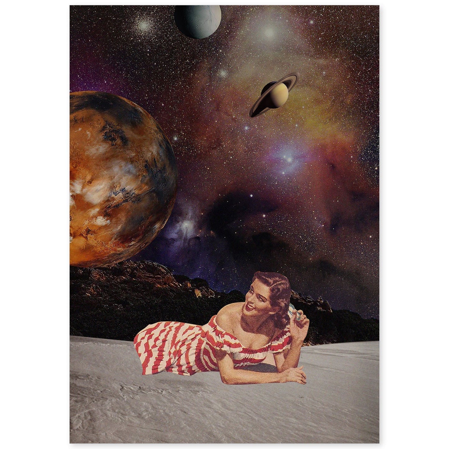 Lamina artistica decorativa con ilustración de Collage surrealista 26 estilo Collage-Artwork-Nacnic-A4-Sin marco-Nacnic Estudio SL