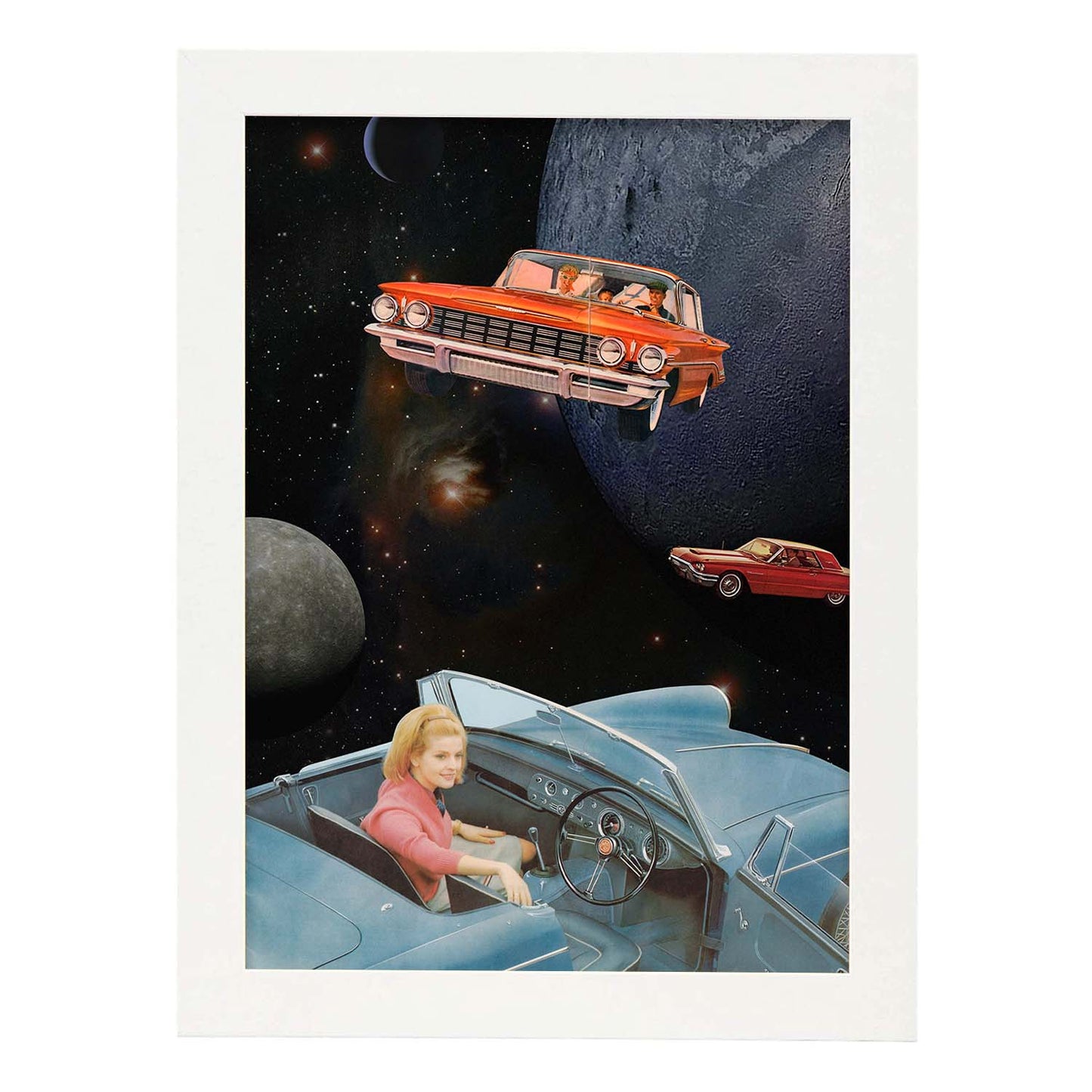 Lamina artistica decorativa con ilustración de Collage surrealista 29 estilo Collage-Artwork-Nacnic-A3-Marco Blanco-Nacnic Estudio SL