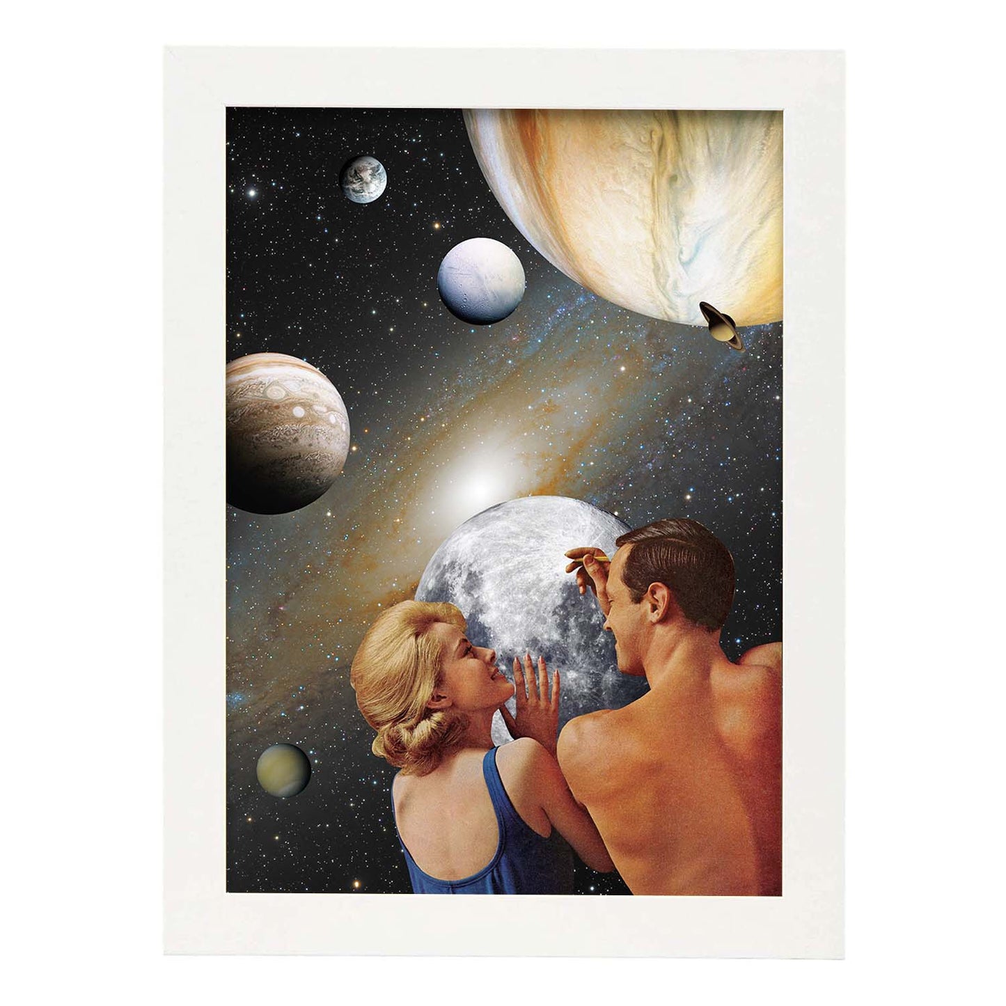Lamina artistica decorativa con ilustración de Collage surrealista 33 estilo Collage-Artwork-Nacnic-A3-Marco Blanco-Nacnic Estudio SL