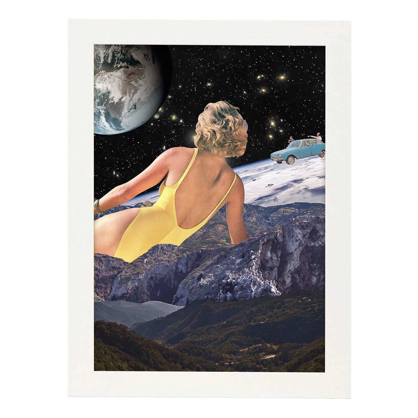 Lamina artistica decorativa con ilustración de Collage surrealista 34 estilo Collage-Artwork-Nacnic-A4-Marco Blanco-Nacnic Estudio SL