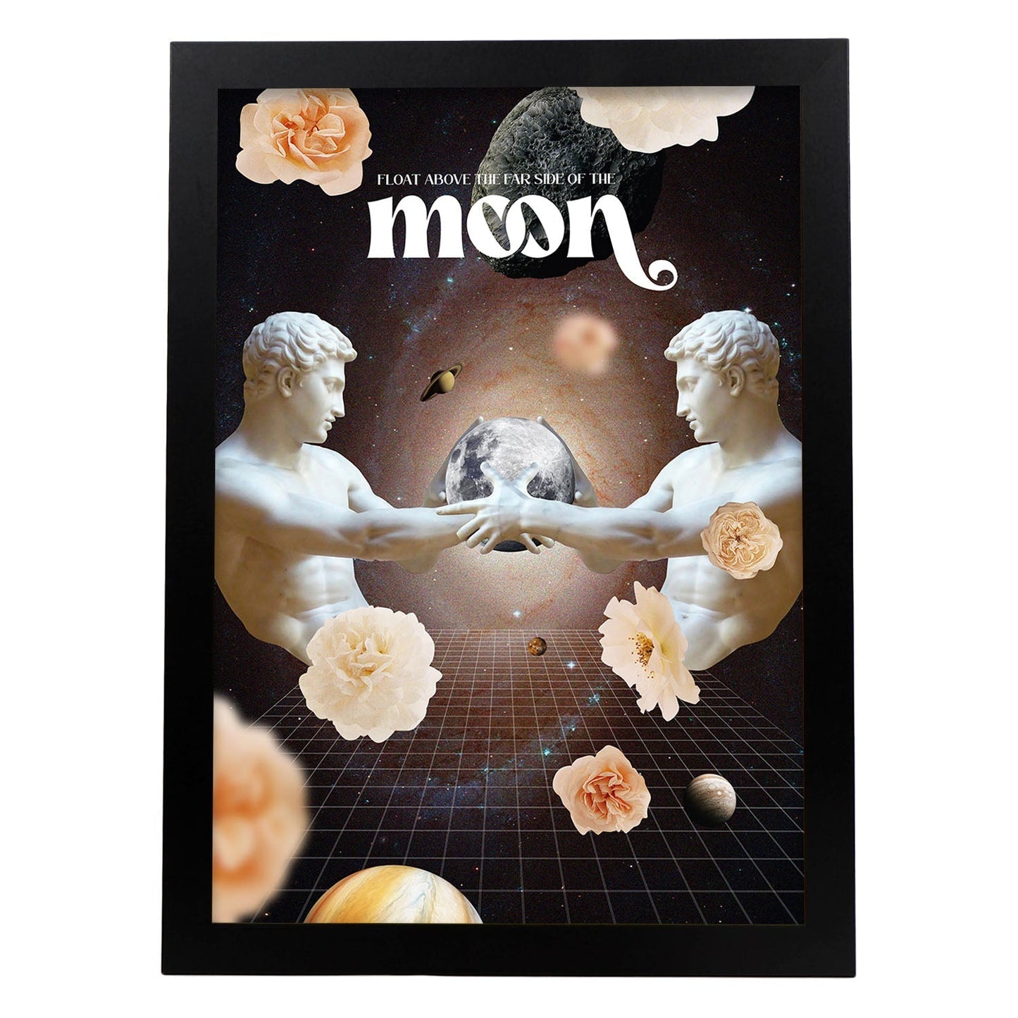 Lamina artistica decorativa con ilustración de Collage surrealista 36 estilo Collage-Artwork-Nacnic-A4-Marco Negro-Nacnic Estudio SL