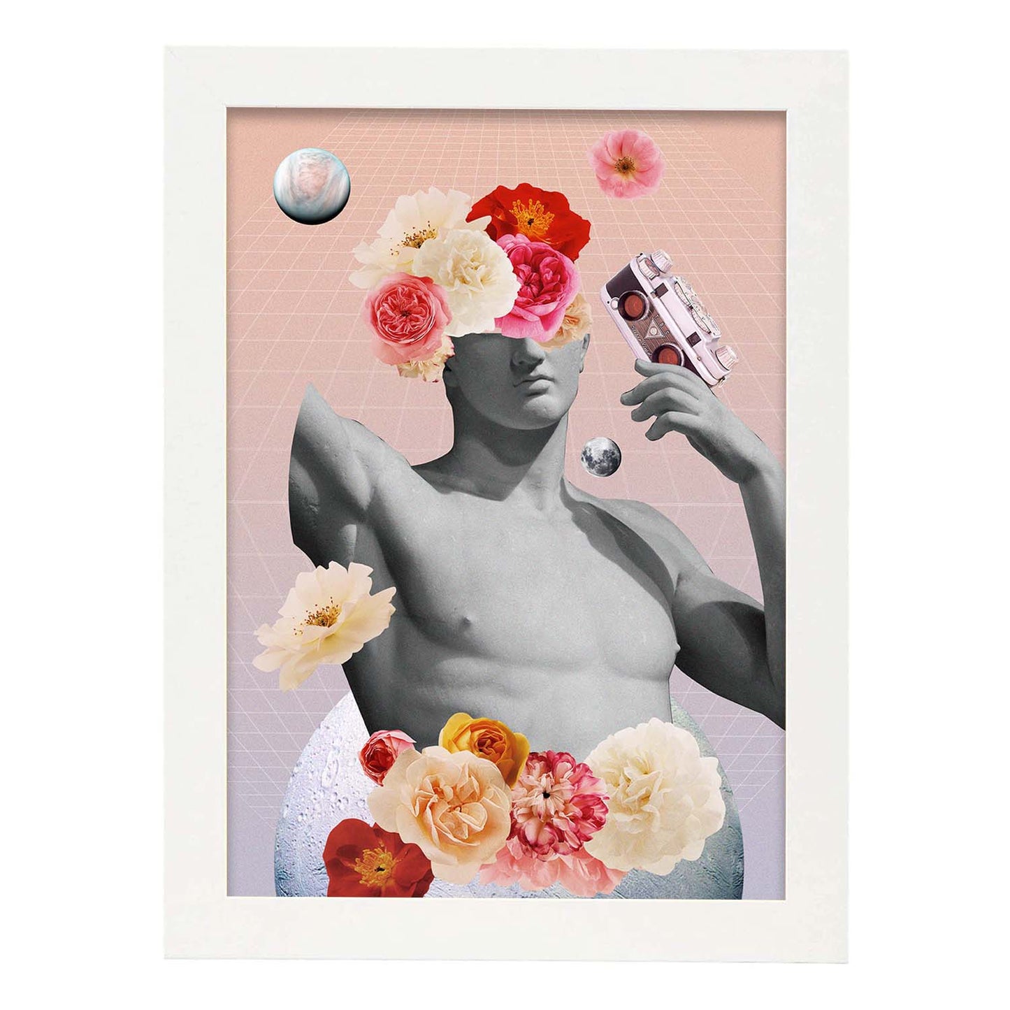 Lamina artistica decorativa con ilustración de Collage surrealista 37 estilo Collage-Artwork-Nacnic-A4-Marco Blanco-Nacnic Estudio SL