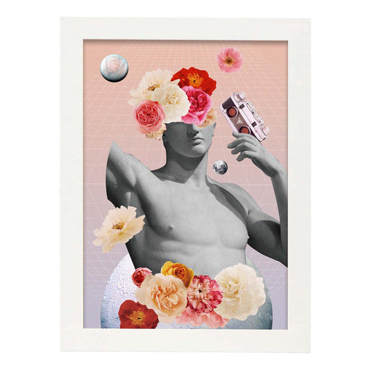 Lamina artistica decorativa con ilustración de Collage surrealista 37 estilo Collage-Artwork-Nacnic-A4-Marco Blanco-Nacnic Estudio SL