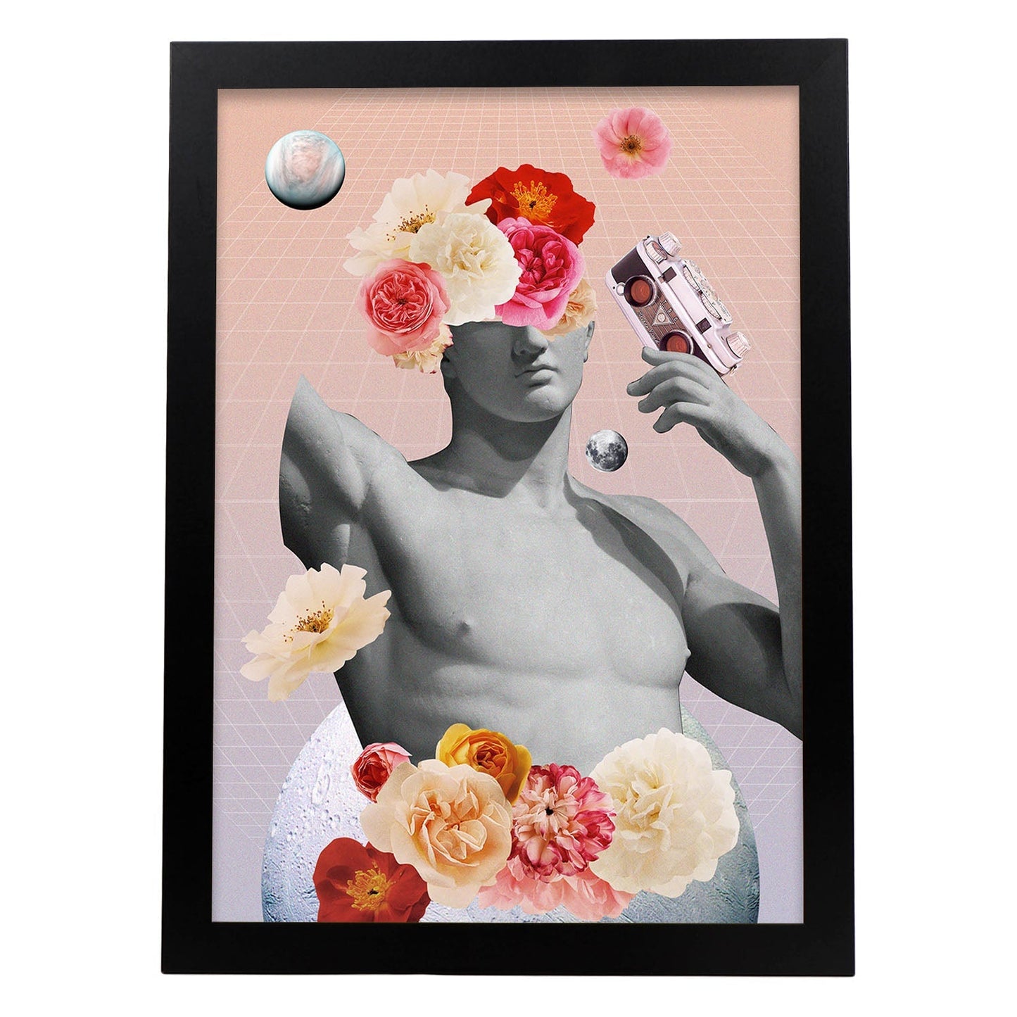 Lamina artistica decorativa con ilustración de Collage surrealista 37 estilo Collage-Artwork-Nacnic-A4-Marco Negro-Nacnic Estudio SL