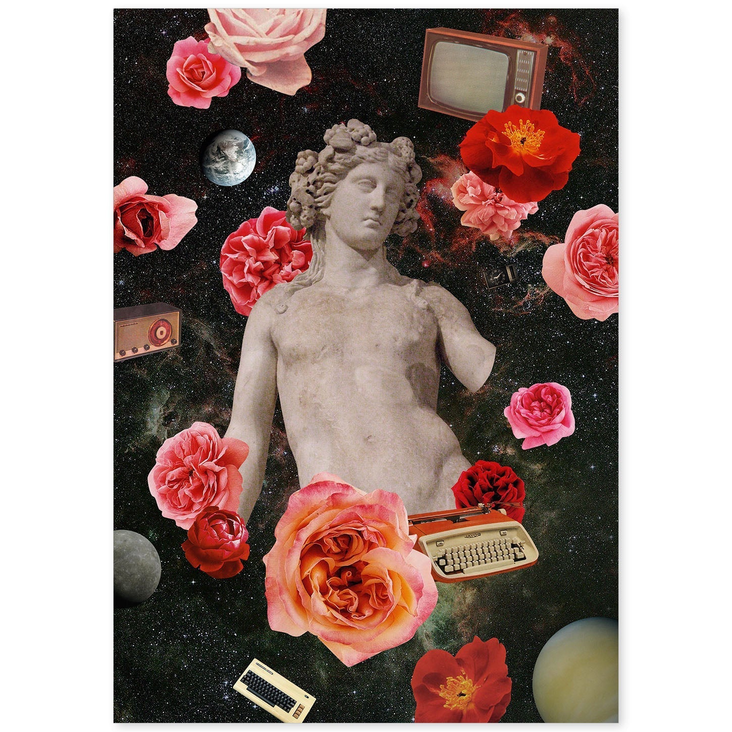 Lamina artistica decorativa con ilustración de Collage surrealista 38 estilo Collage-Artwork-Nacnic-A4-Sin marco-Nacnic Estudio SL