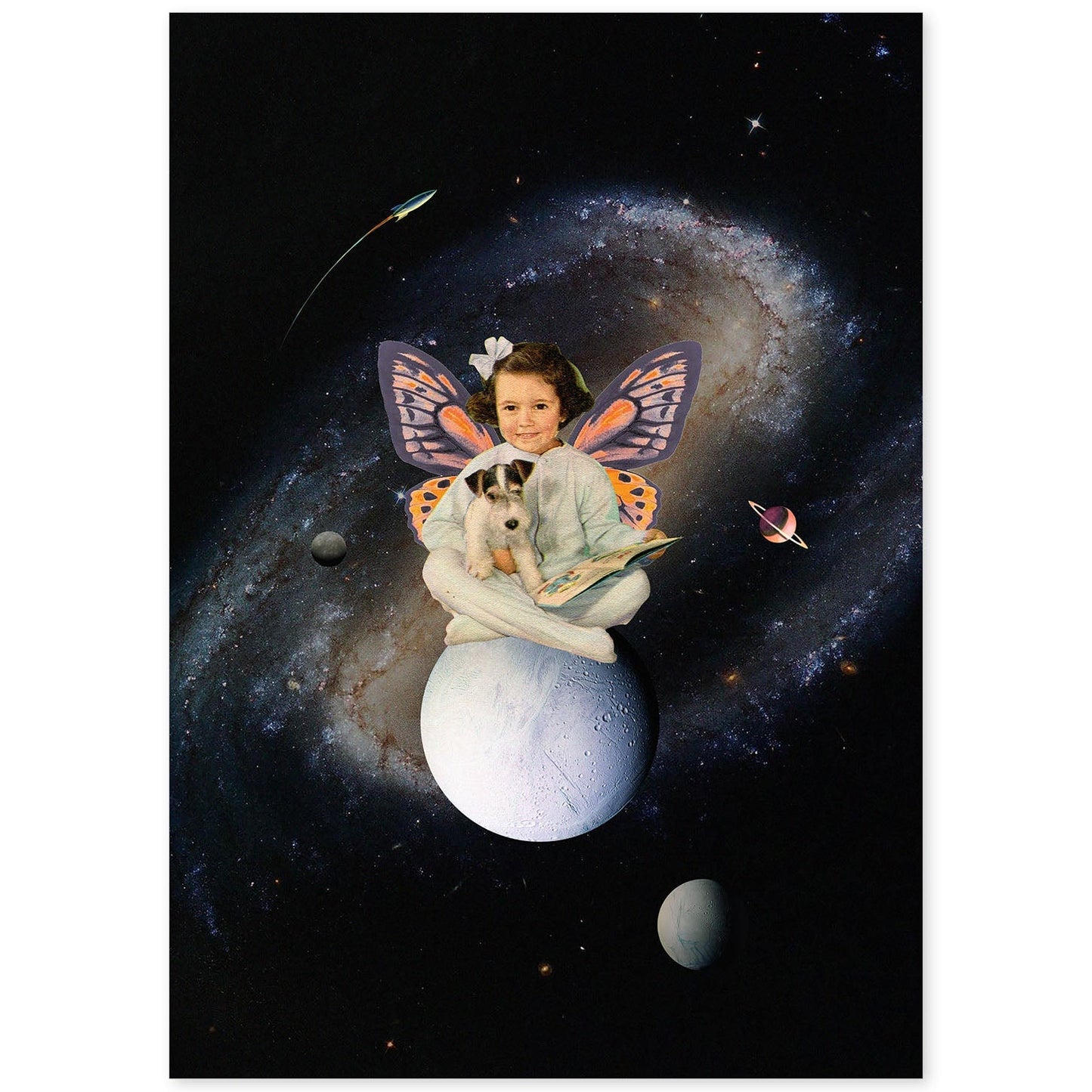 Lamina artistica decorativa con ilustración de Collage surrealista 39 estilo Collage-Artwork-Nacnic-A4-Sin marco-Nacnic Estudio SL
