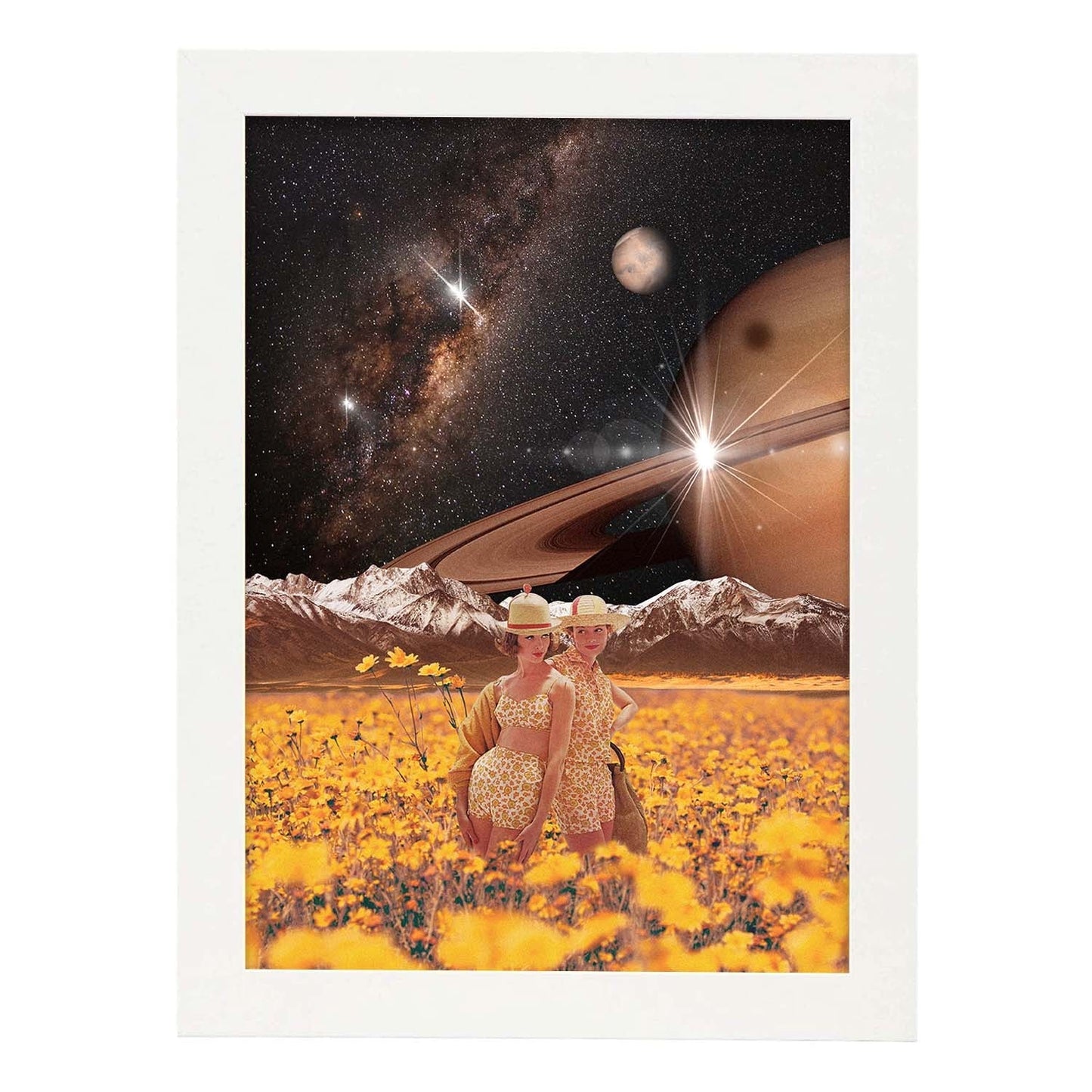 Lamina artistica decorativa con ilustración de Collage surrealista 4 estilo Collage-Artwork-Nacnic-A4-Marco Blanco-Nacnic Estudio SL