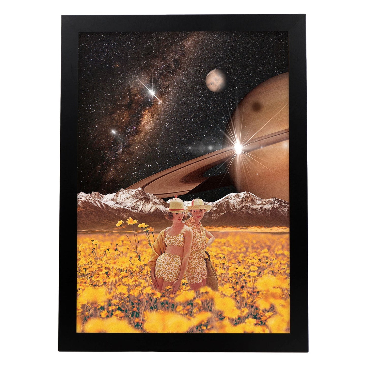 Lamina artistica decorativa con ilustración de Collage surrealista 4 estilo Collage-Artwork-Nacnic-A4-Marco Negro-Nacnic Estudio SL
