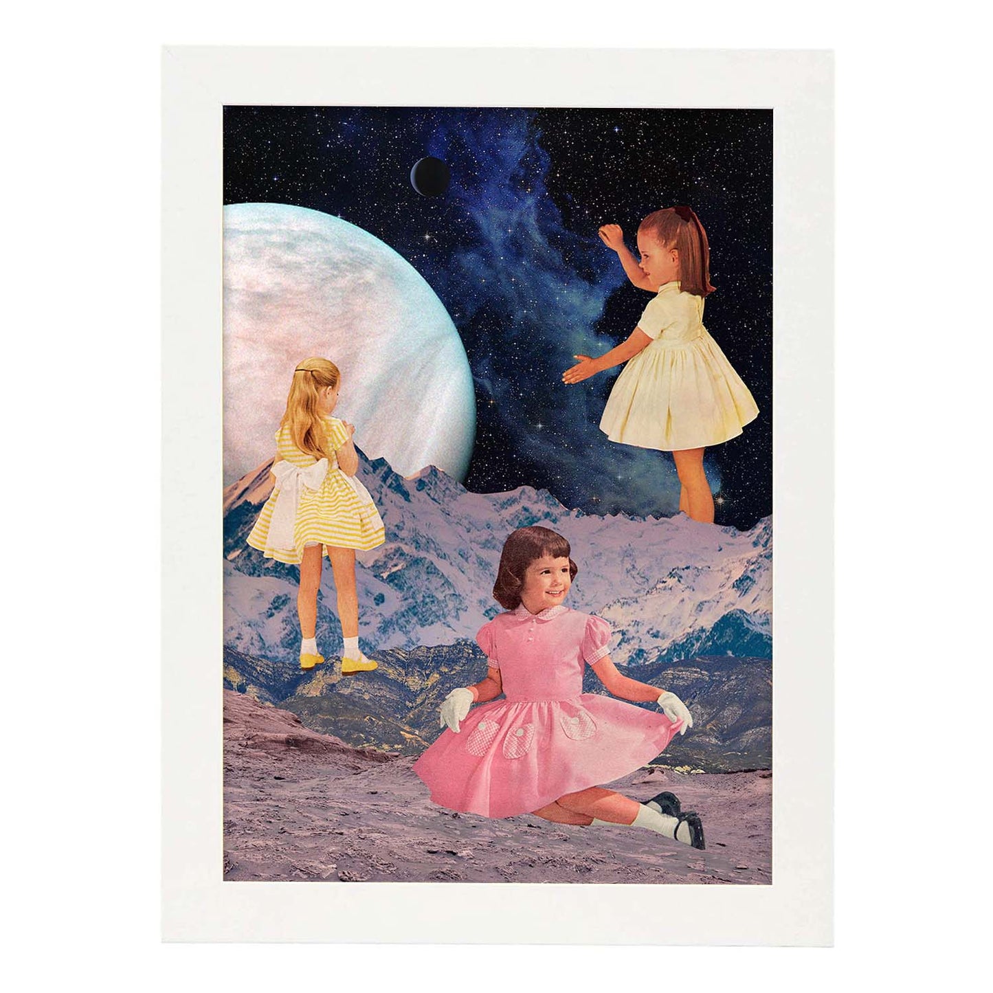 Lamina artistica decorativa con ilustración de Collage surrealista 40 estilo Collage-Artwork-Nacnic-A3-Marco Blanco-Nacnic Estudio SL