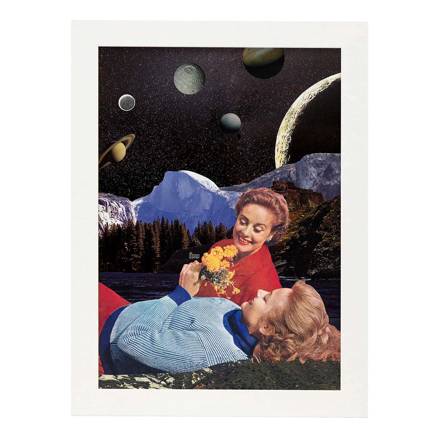 Lamina artistica decorativa con ilustración de Collage surrealista 43 estilo Collage-Artwork-Nacnic-A4-Marco Blanco-Nacnic Estudio SL