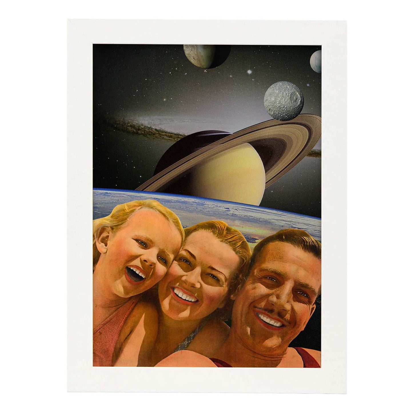 Lamina artistica decorativa con ilustración de Collage surrealista 45 estilo Collage-Artwork-Nacnic-A4-Marco Blanco-Nacnic Estudio SL