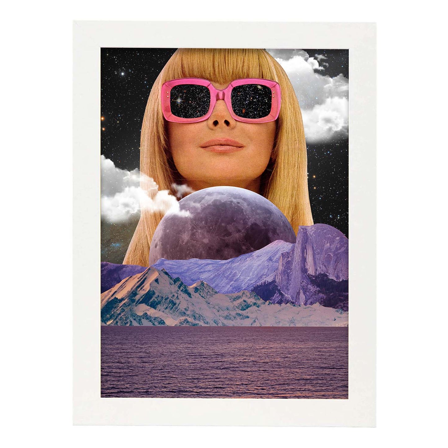 Lamina artistica decorativa con ilustración de Collage surrealista 47 estilo Collage-Artwork-Nacnic-A3-Marco Blanco-Nacnic Estudio SL