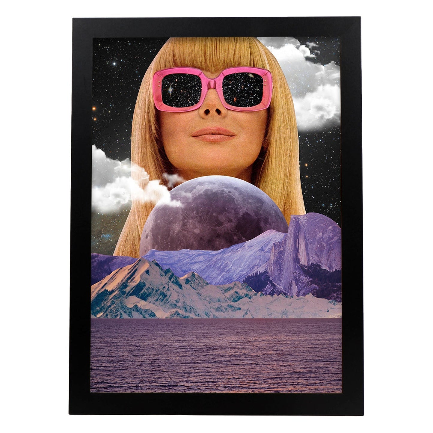Lamina artistica decorativa con ilustración de Collage surrealista 47 estilo Collage-Artwork-Nacnic-A4-Marco Negro-Nacnic Estudio SL